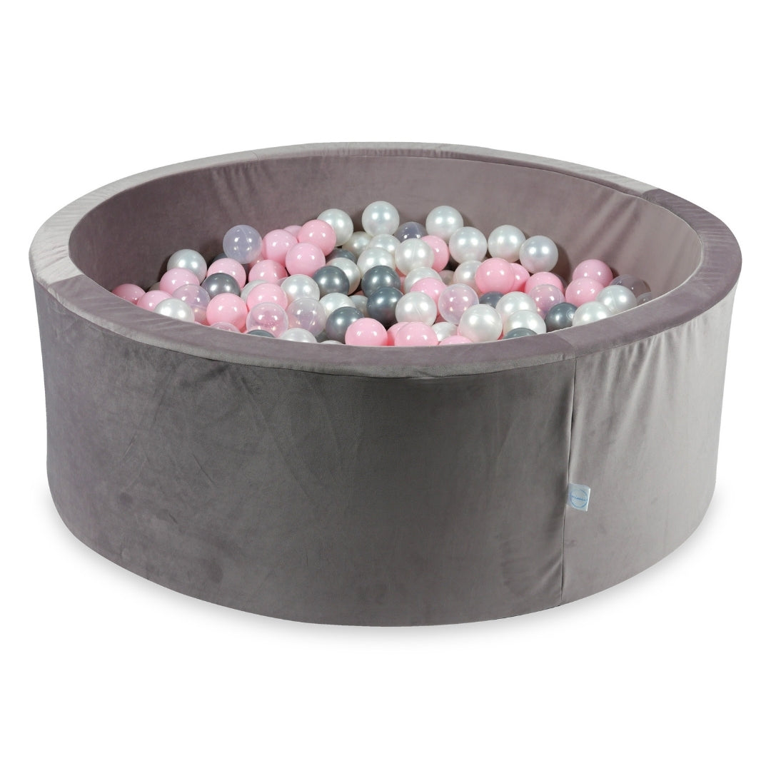 Ball pit with balls 110 × 40 cm velvet lilac with 500 balls