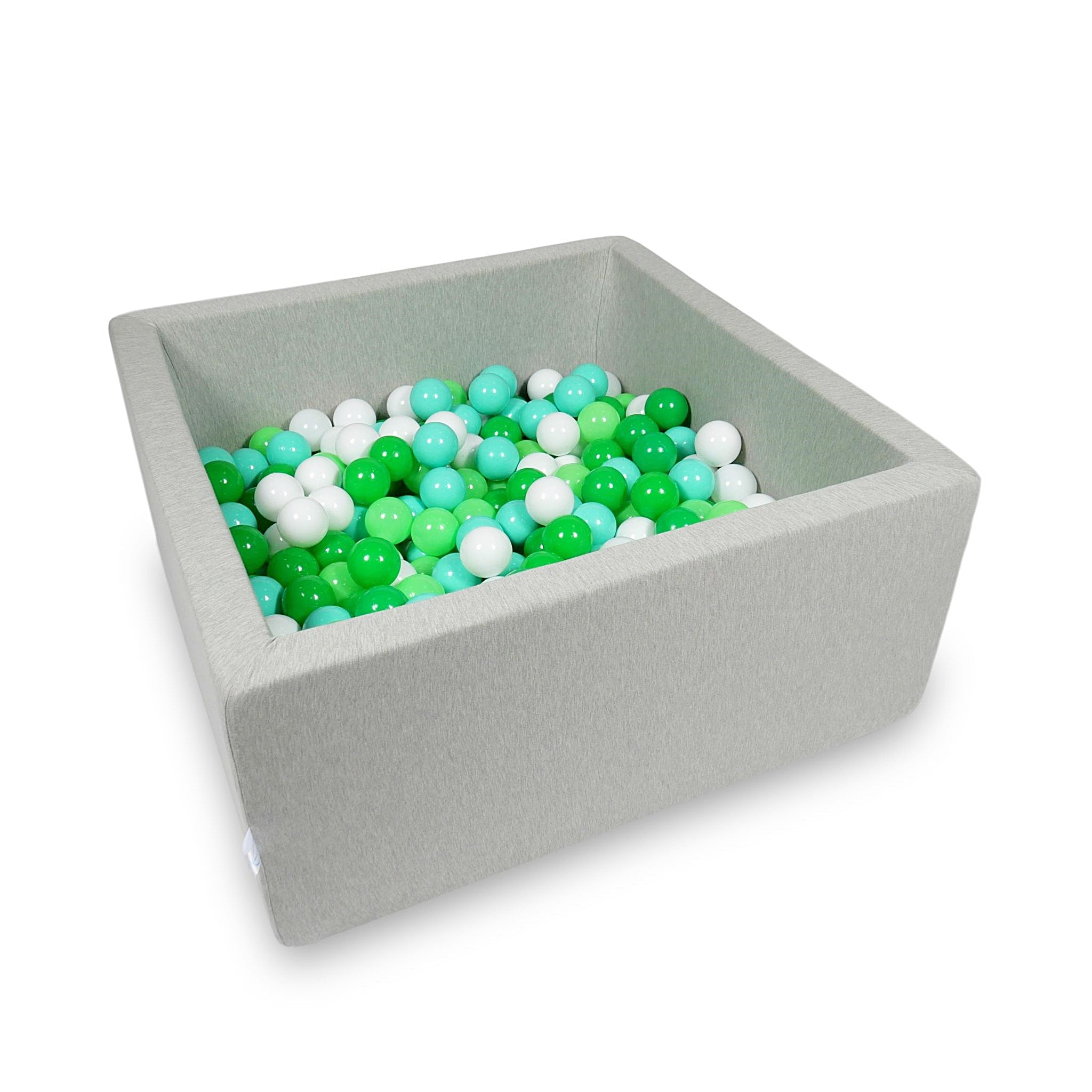 Square ball pit with balls 90 × 90 × 40 cm light grey + 400 balls