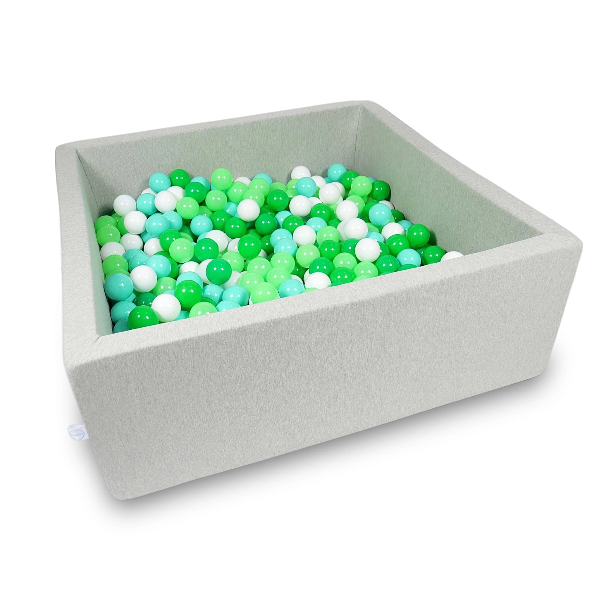 Square ball pit with balls 110 × 110 × 40 cm light grey + 600 balls