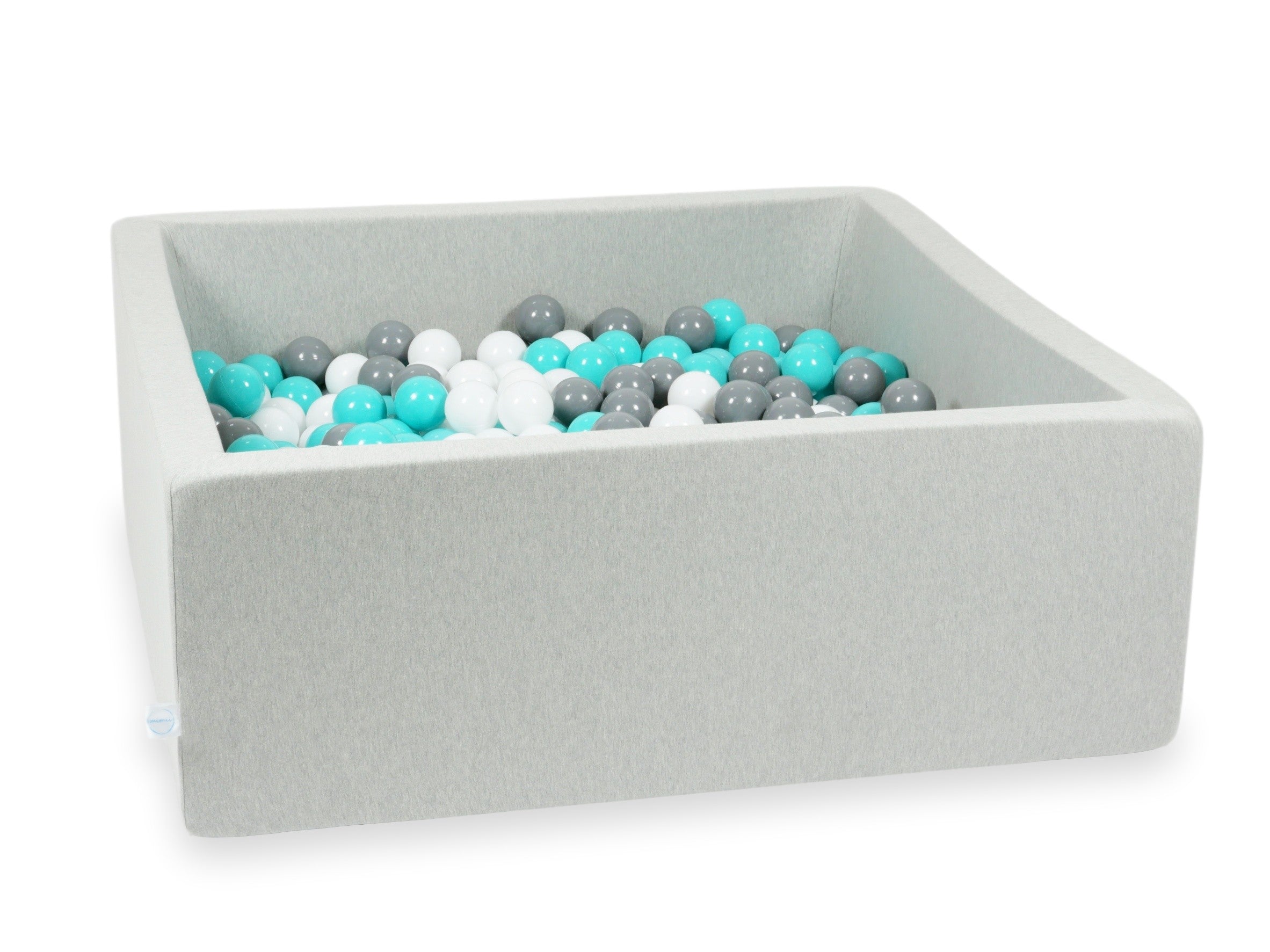 Square ball pit with balls 110 × 110 × 40 cm light grey + 600 balls