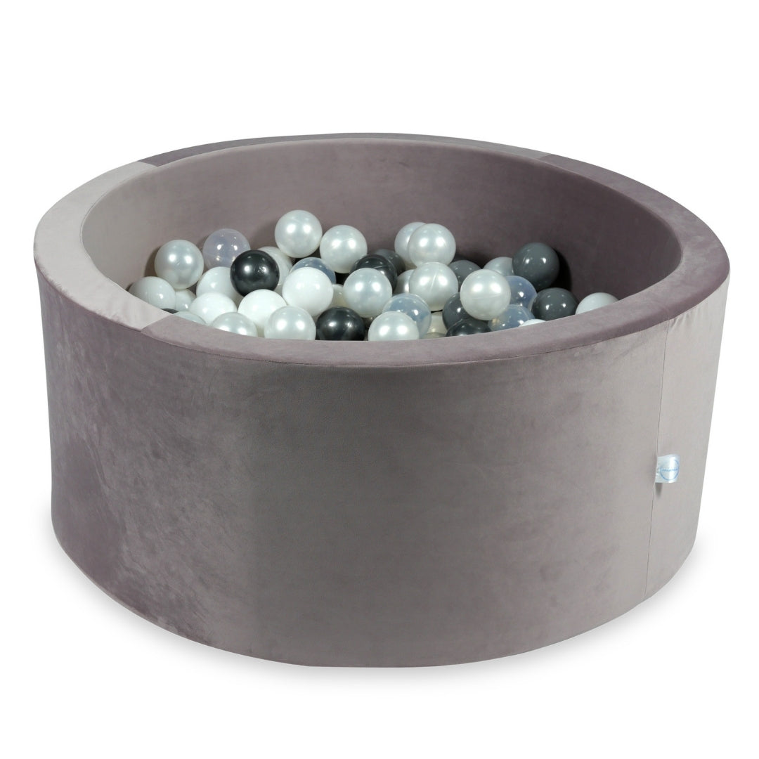 Ball pit with balls 90 × 40 cm velvet lilac with 300 balls