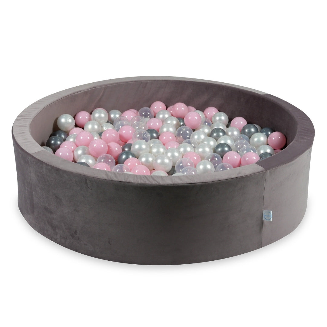 Ball pit with balls 110 × 30 cm velvet lilac with 400 balls