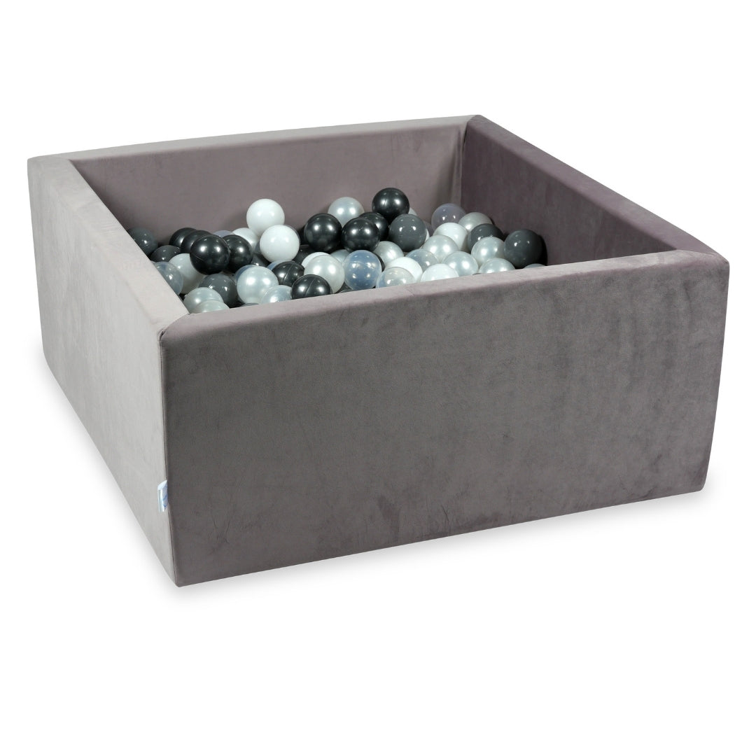 Square ball pit with balls 90 × 90 × 40 cm velvet lilac + 400 balls