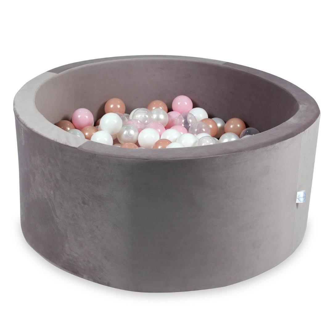Ball pit with balls 90 × 40 cm velvet lilac with 300 balls