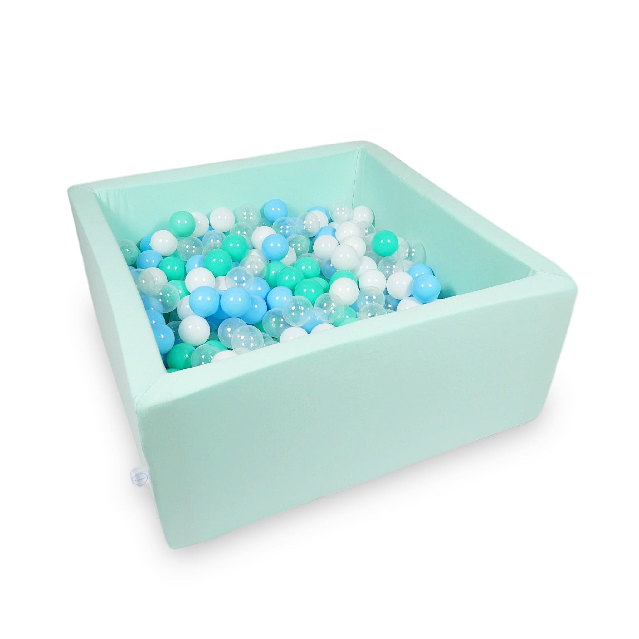 Square ball pit with balls 90 × 90 × 40 cm mint + 400 balls