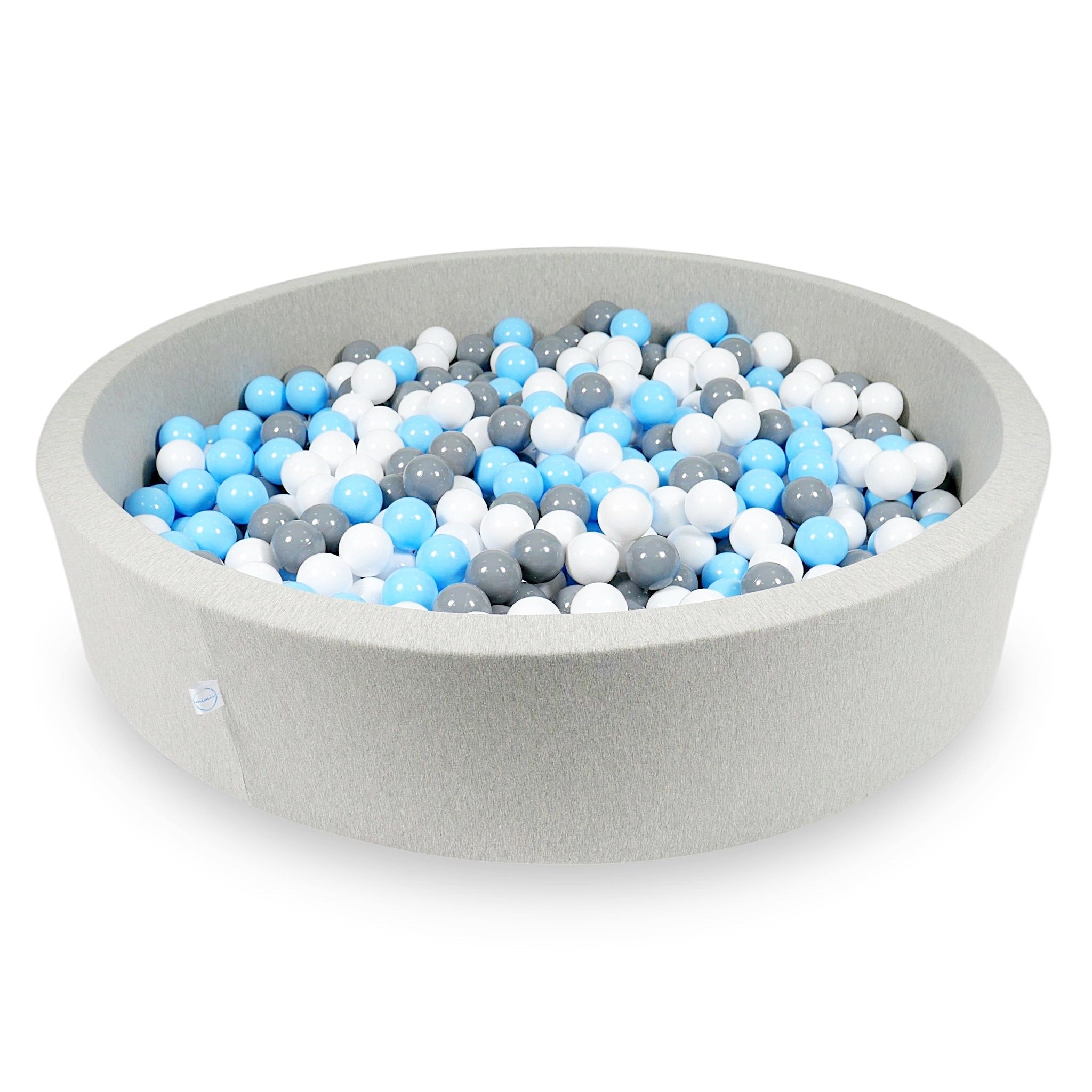 Ball pit with balls 130 × 30 cm light grey with 600 balls