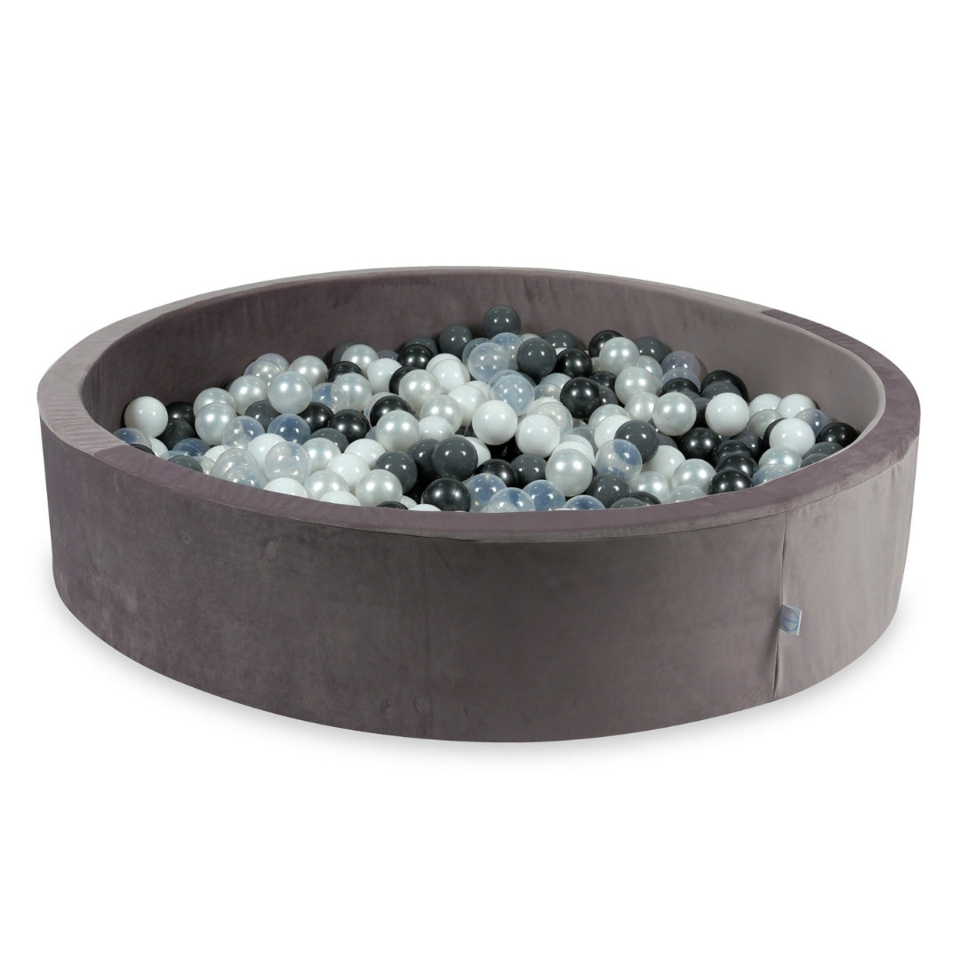 Ball pit with balls 130 × 30 cm velvet lilac with 600 balls