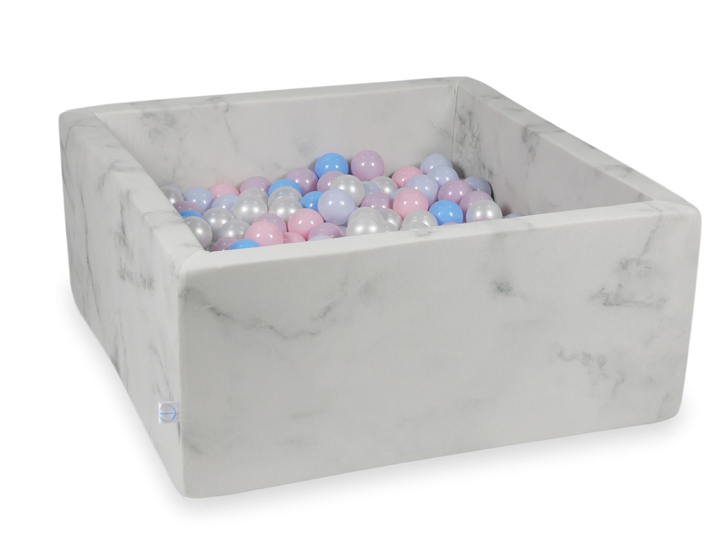 Square ball pit with balls 90 × 90 × 40 cm velvet + 400 balls
