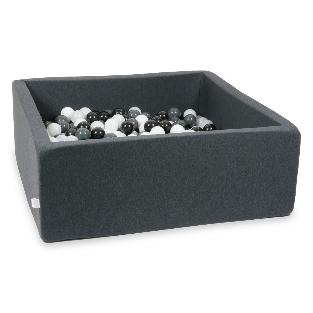 Square ball pit with balls 110 × 110 × 40 cm graphite + 600 balls