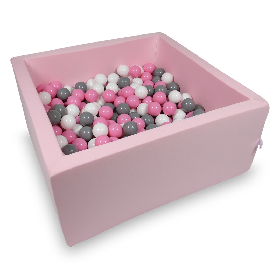 Square ball pit with balls 90 × 90 × 40 cm powder pink + 400 balls