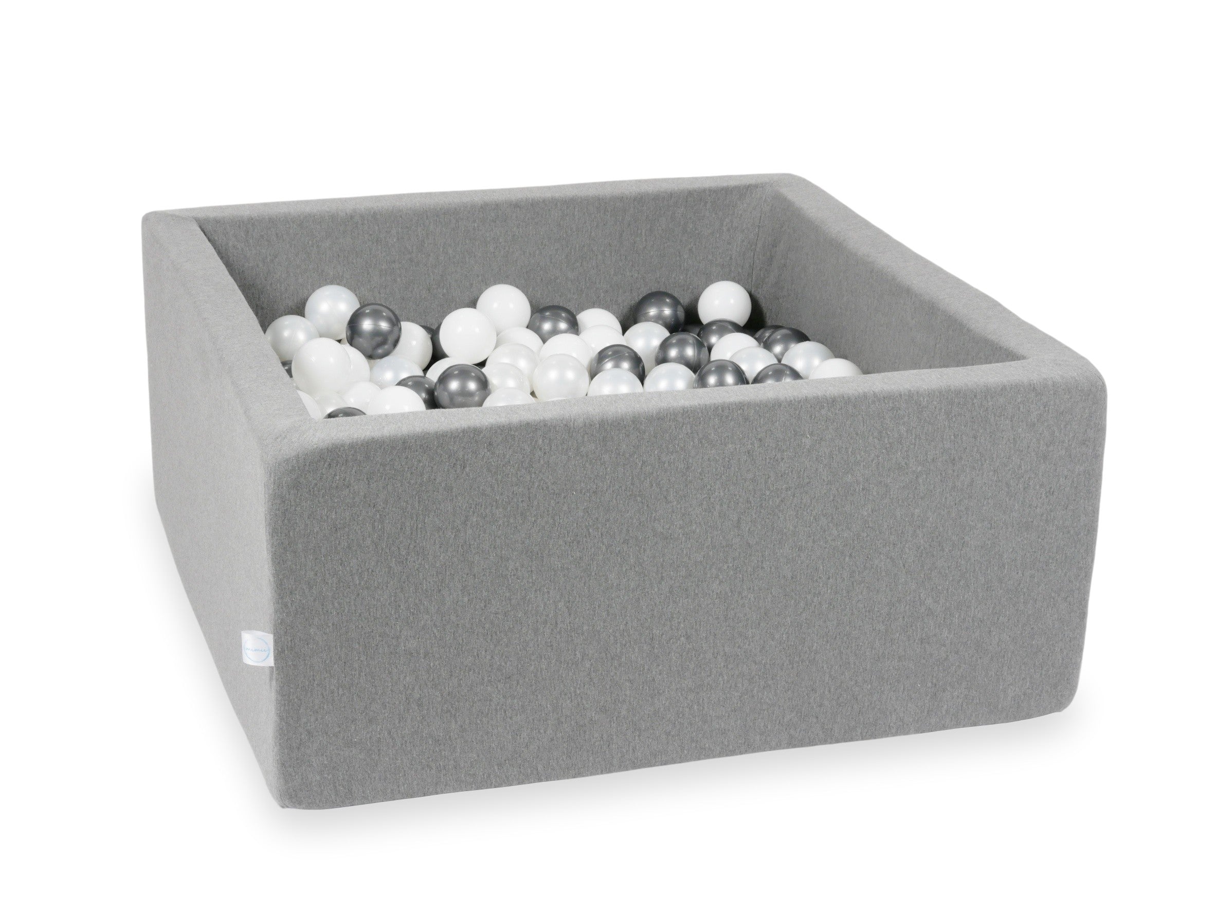 Square ball pit with balls 90 × 90 × 40 cm grey + 400 balls