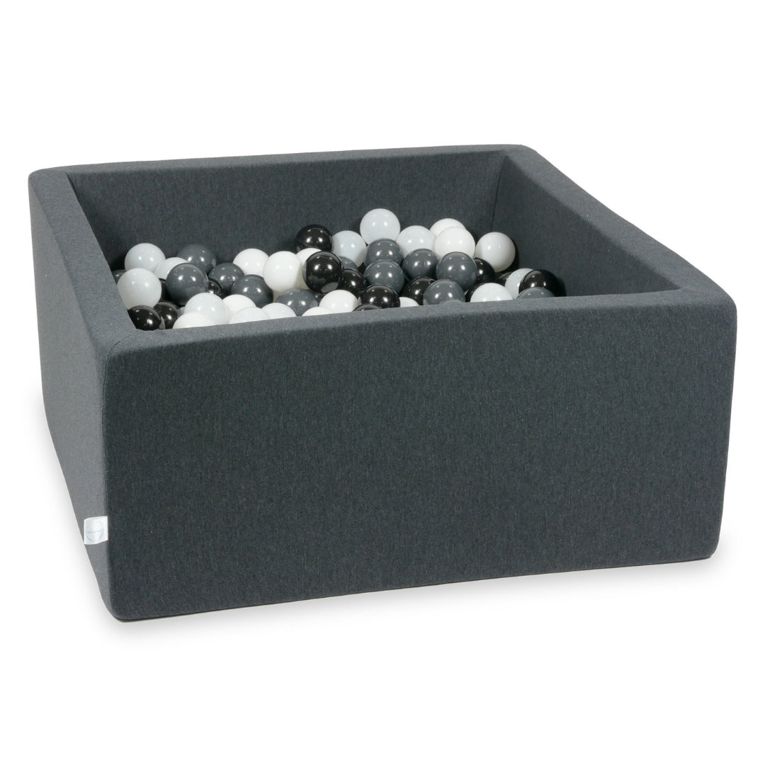 Square ball pit with balls 90 × 90 × 40 cm graphite + 400 balls