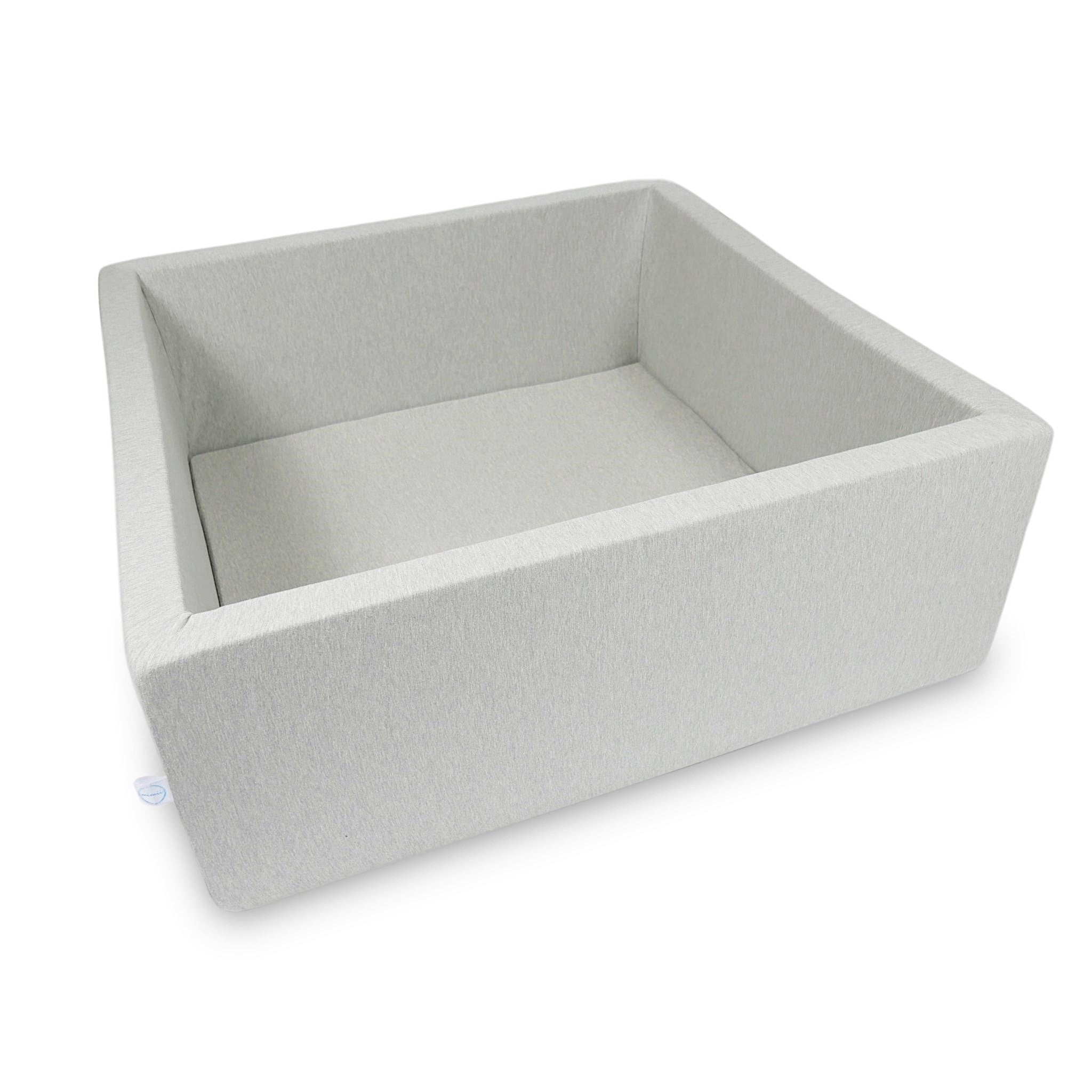 Square ball pit 110 × 110 × 40 cm light grey without balls