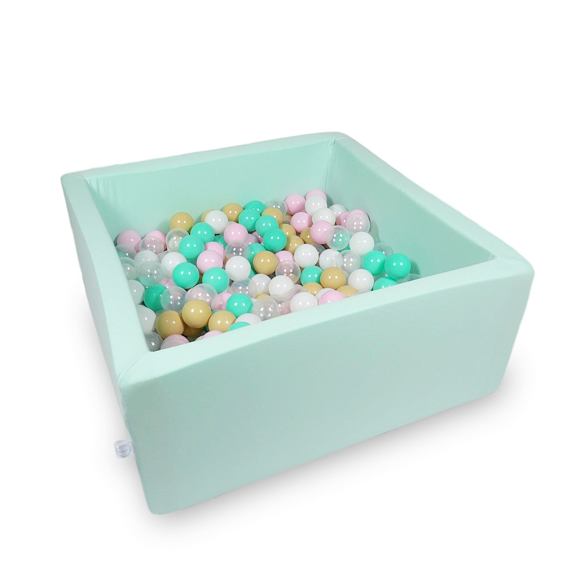 Square ball pit with balls 90 × 90 × 40 cm mint + 400 balls