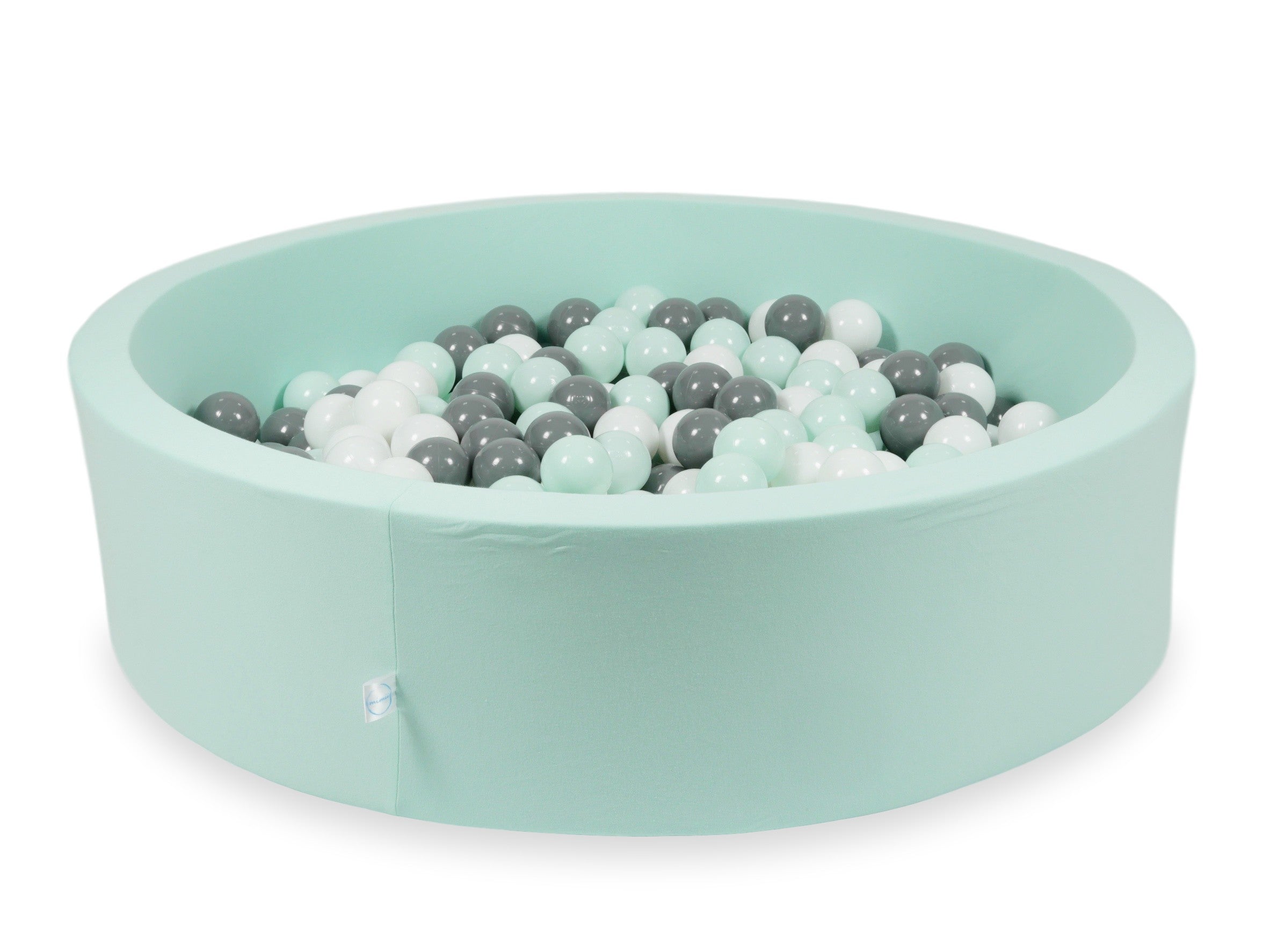 Mimii Bällebad in Mint – rund, 110 × 30 cm, mit 400 Bällen
