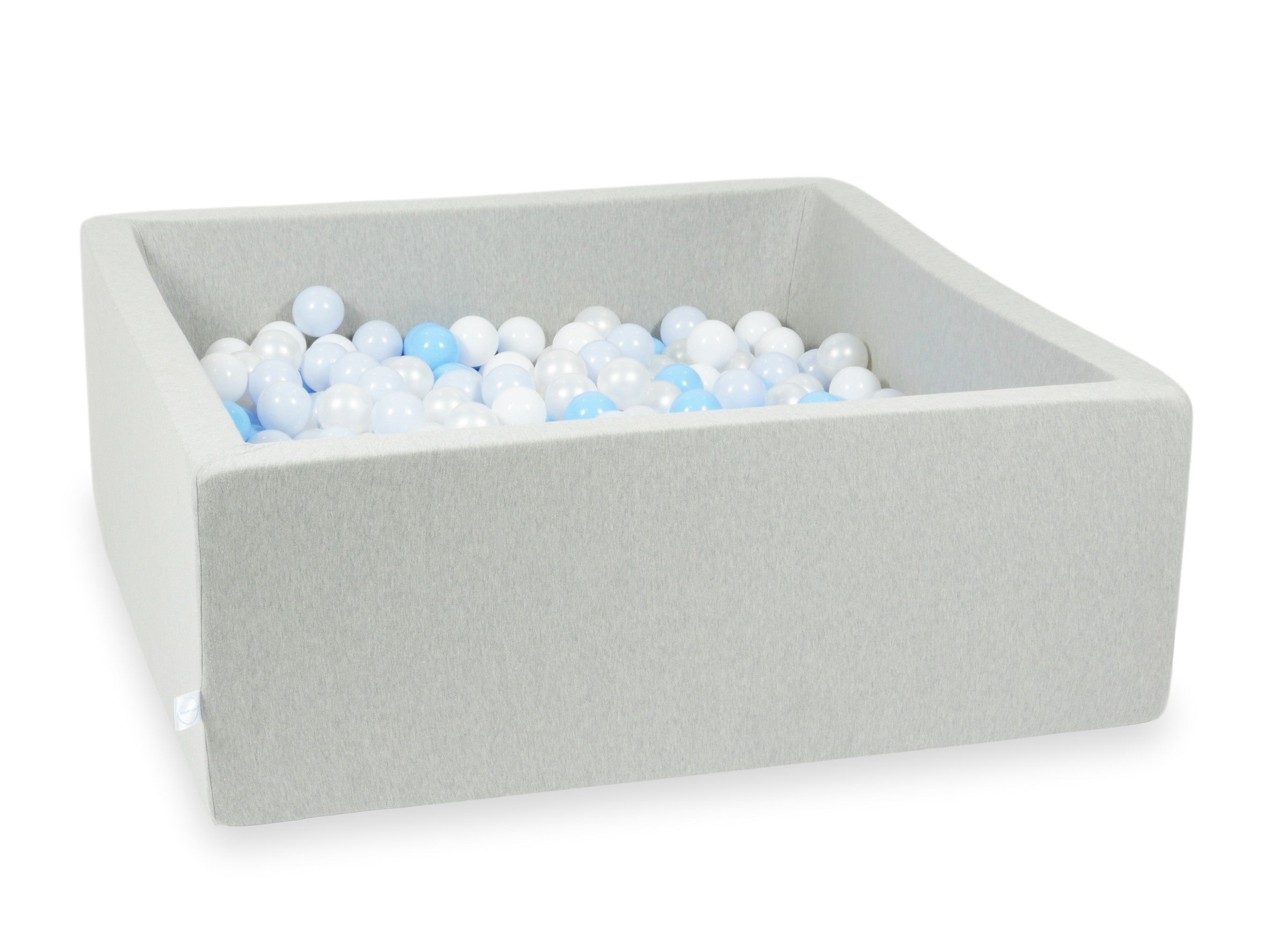 Square ball pit with balls 110 × 110 × 40 cm light grey + 600 balls