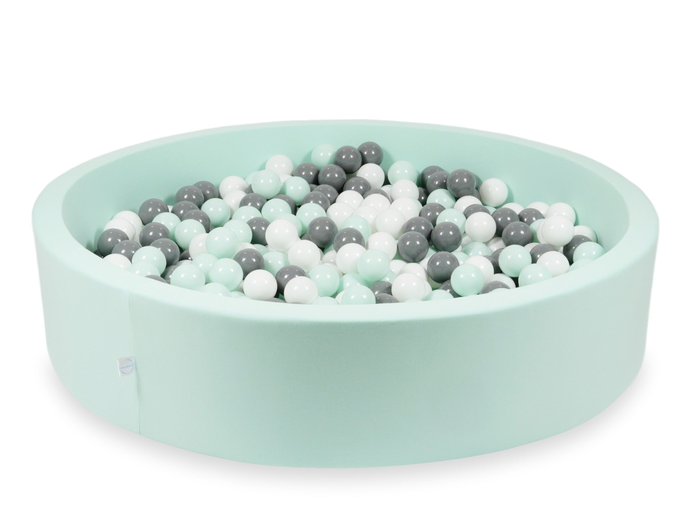 Mimii Bällebad in Mint – rund, 130 × 30 cm, mit 600 Bällen
