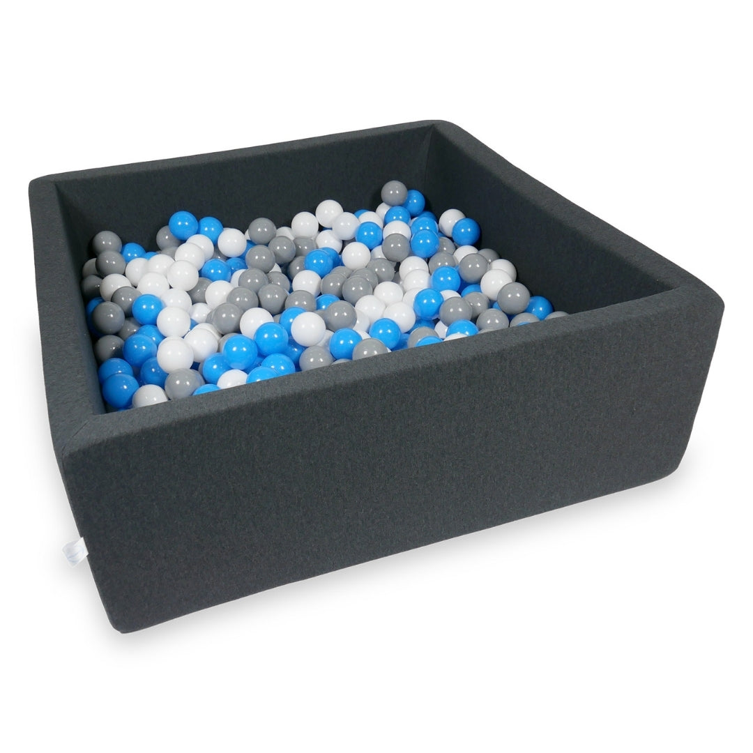 Square ball pit with balls 110 × 110 × 40 cm graphite + 600 balls