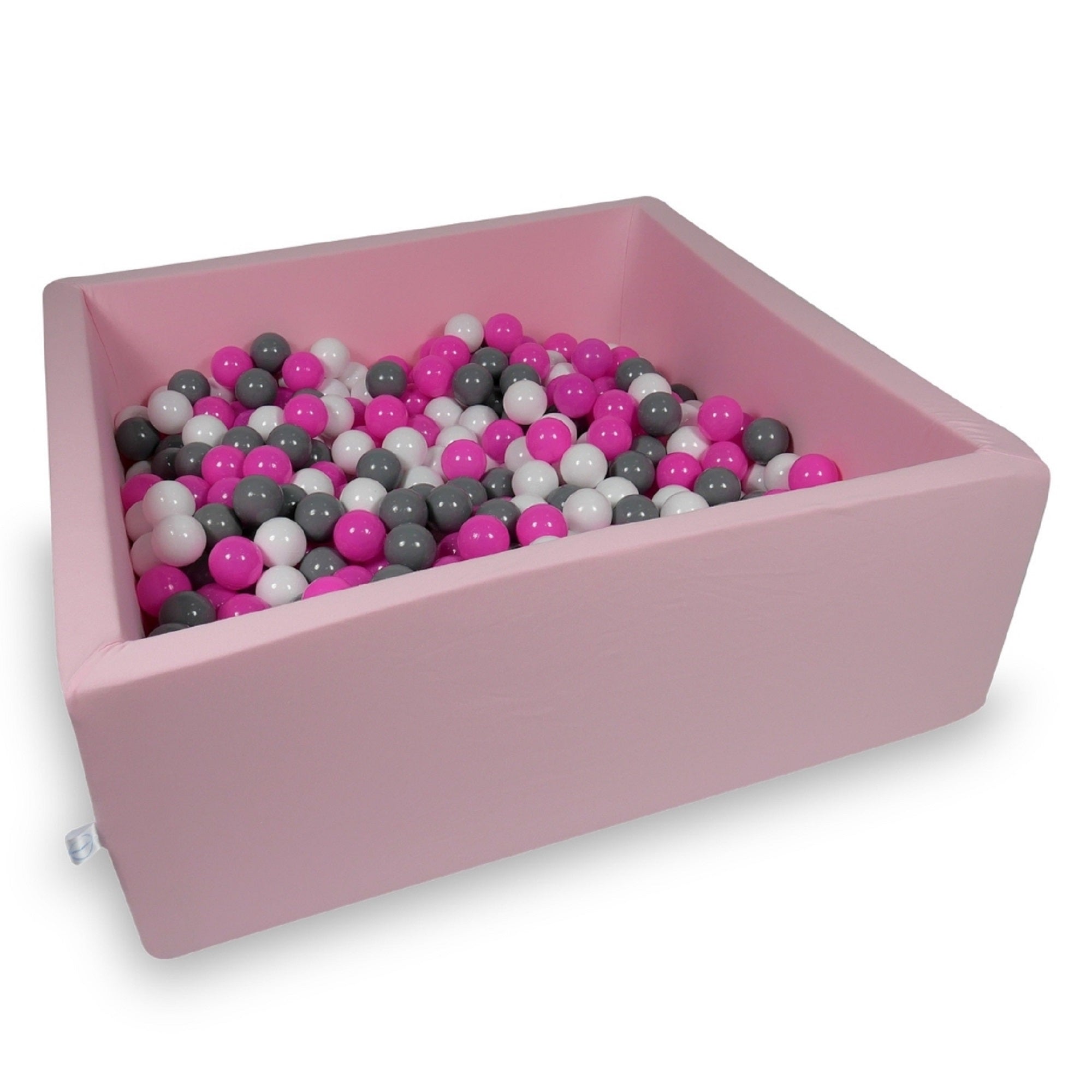 Square ball pit with balls 110 × 110 × 40 cm powder pink + 600 balls