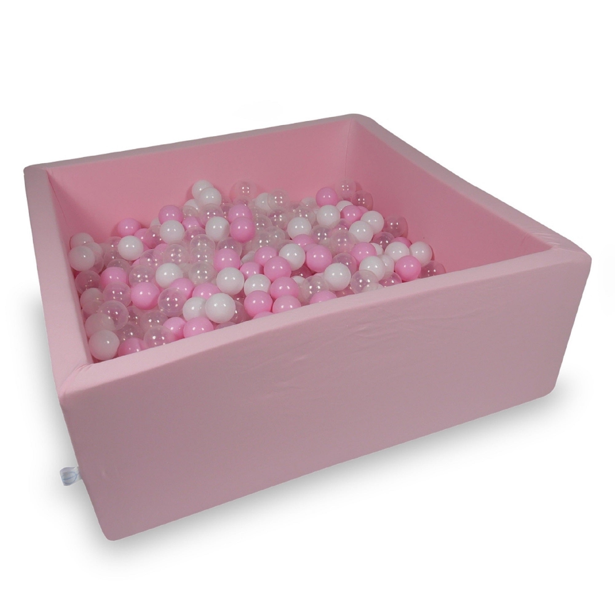 Square ball pit with balls 110 × 110 × 40 cm powder pink + 600 balls