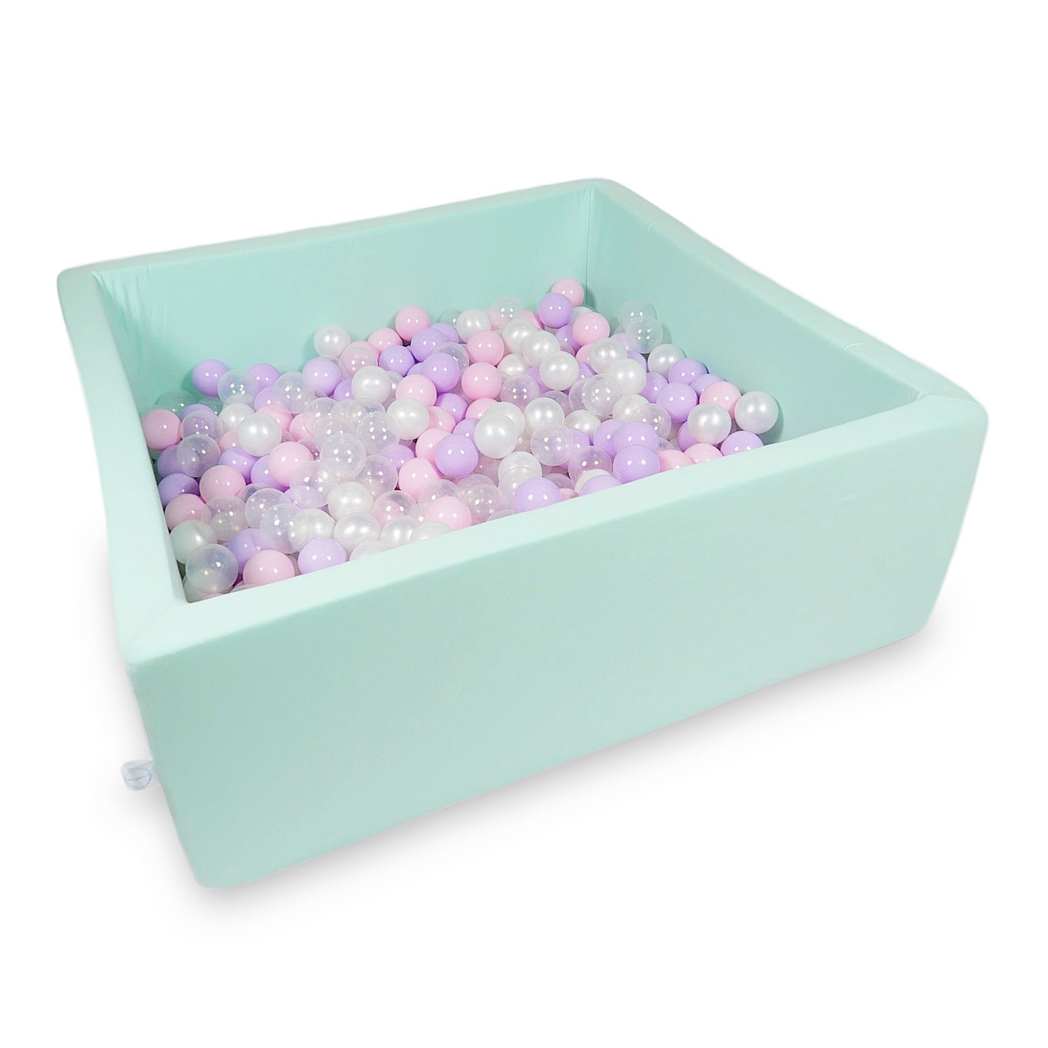 Square ball pit with balls 110 × 110 × 40 cm mint + 600 balls