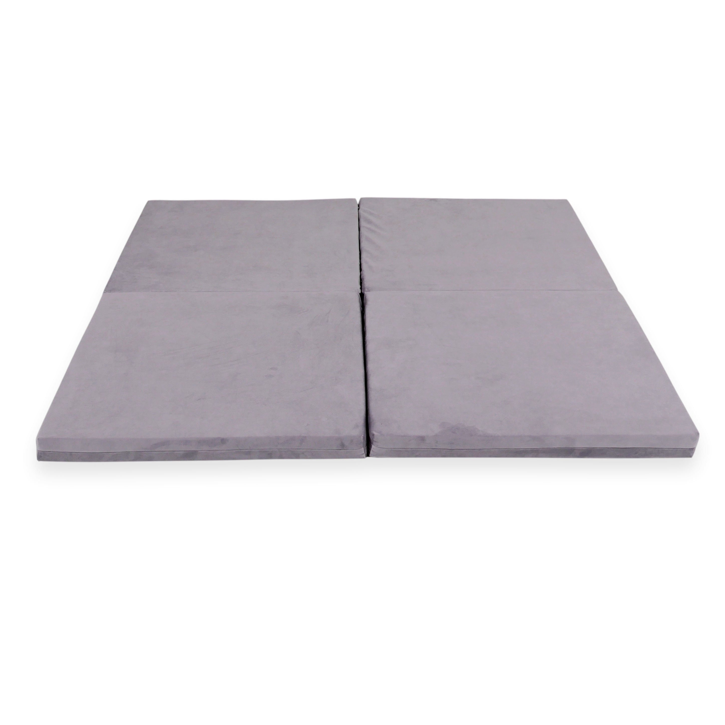 Mata do zabawy dla niemowląt kwadratowa składana 120x120 cm velvet