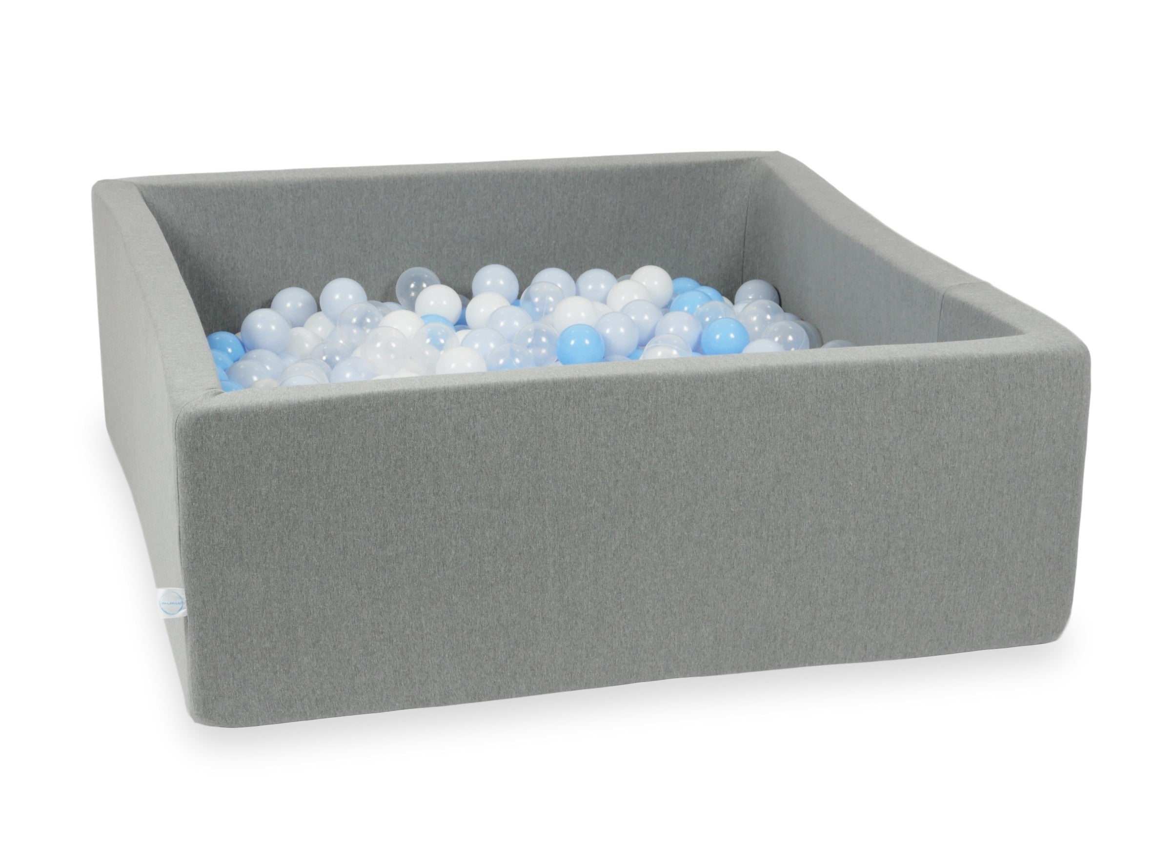 Square ball pit with balls 110 × 110 × 40 cm grey + 600 balls