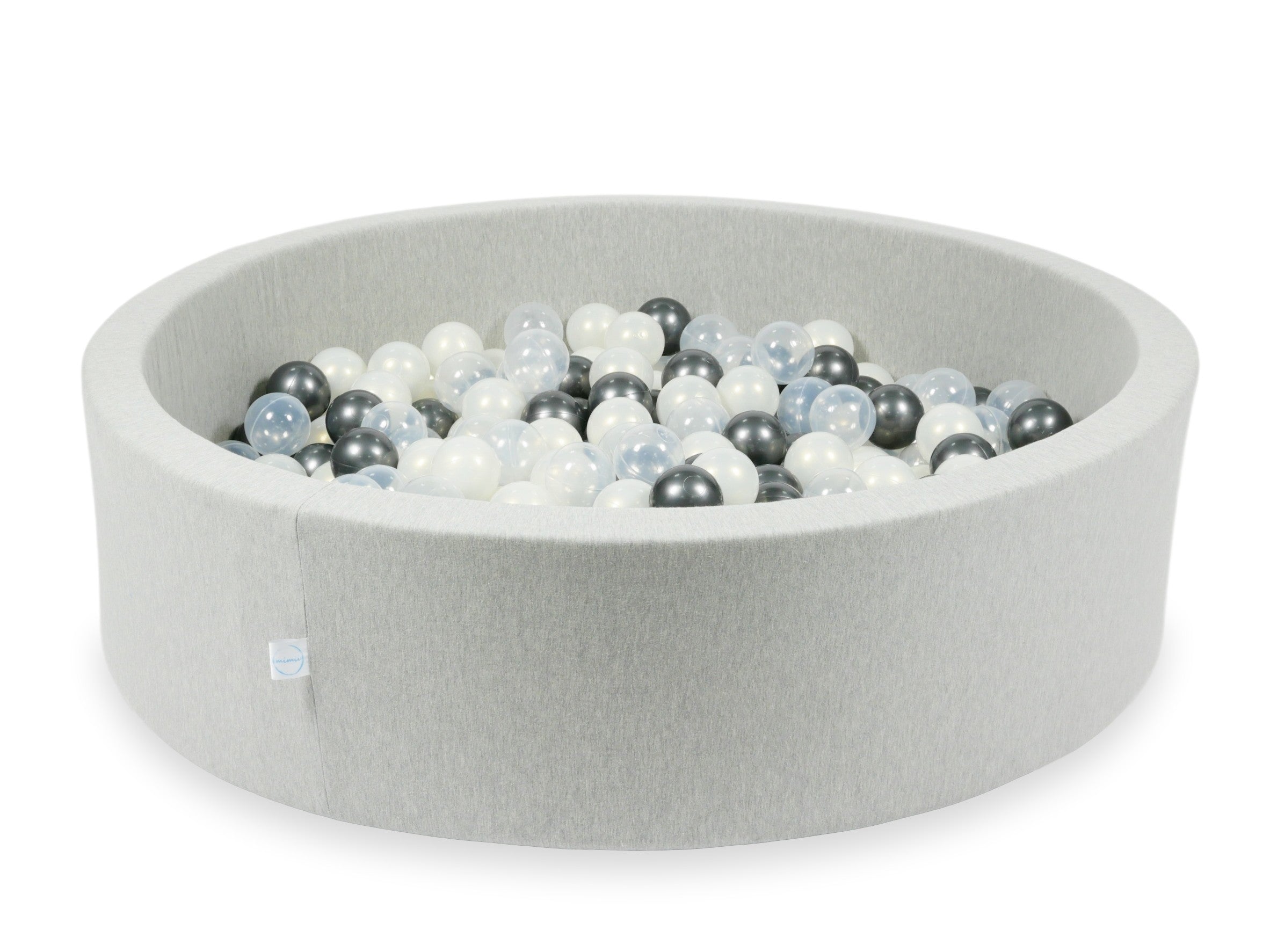 Ball pit with balls 110 × 30 cm light grey with 400 balls