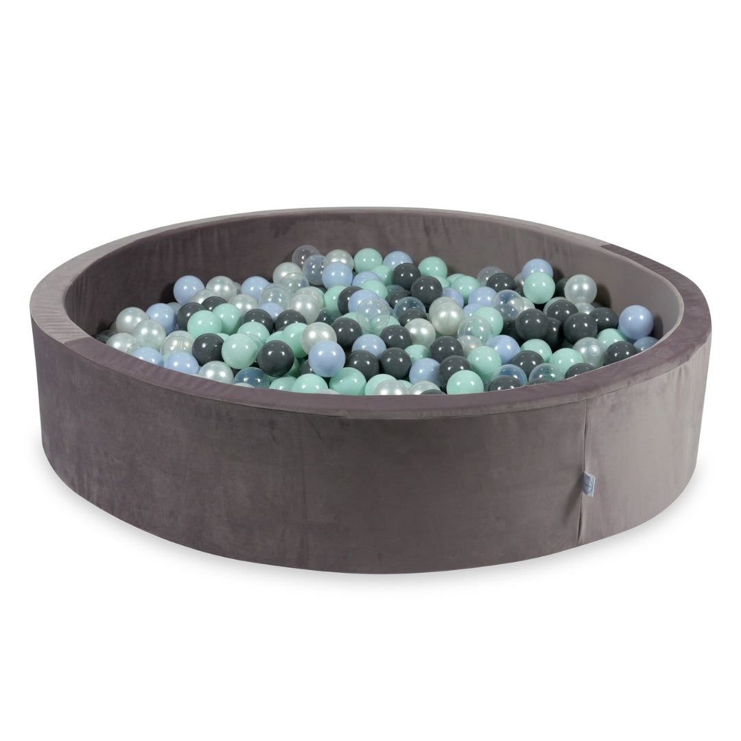 Ball pit with balls 130 × 30 cm velvet lilac with 600 balls