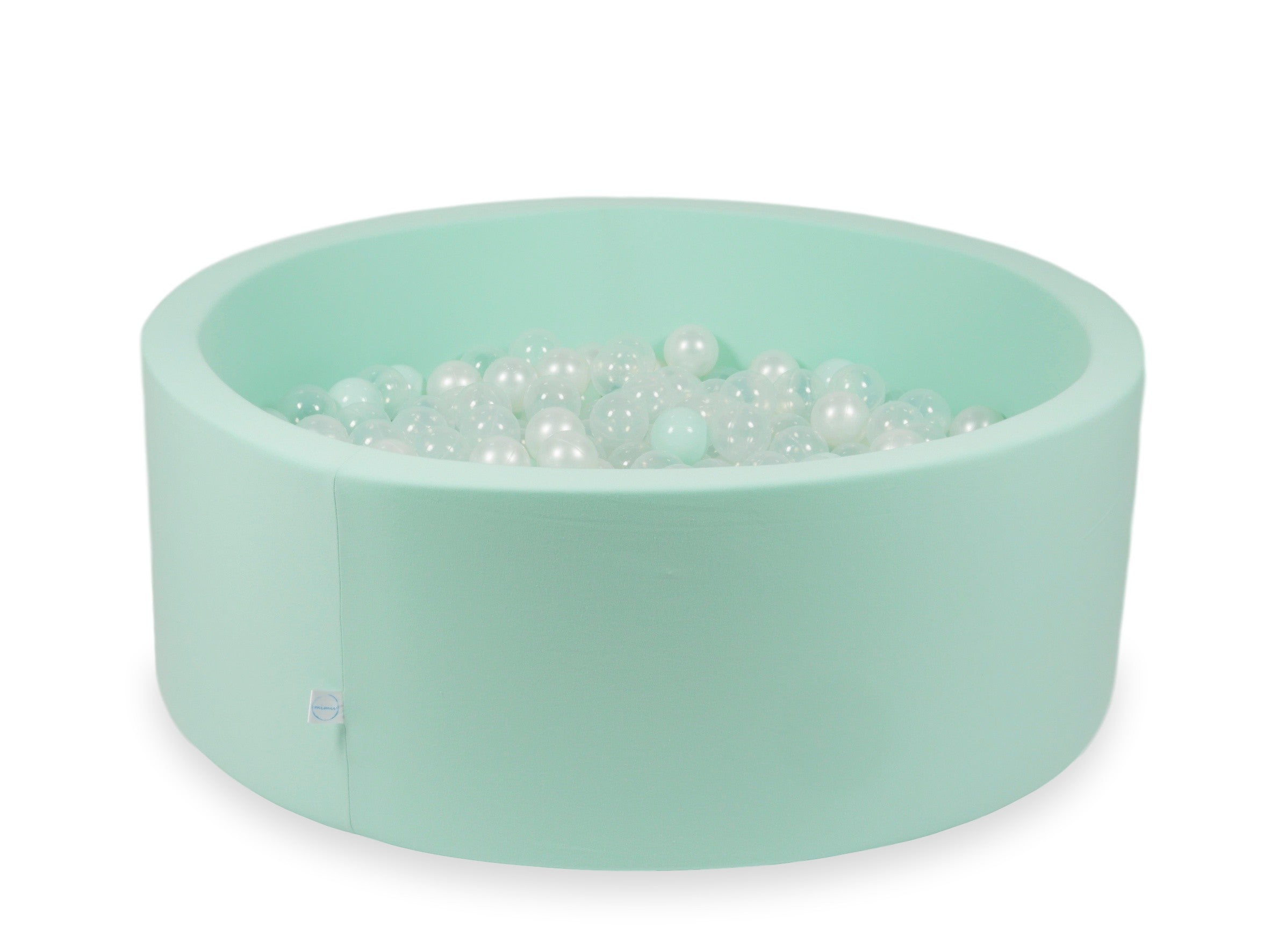 Mimii Bällebad in Mint – rund, 110 × 40 cm, mit 500 Bällen
