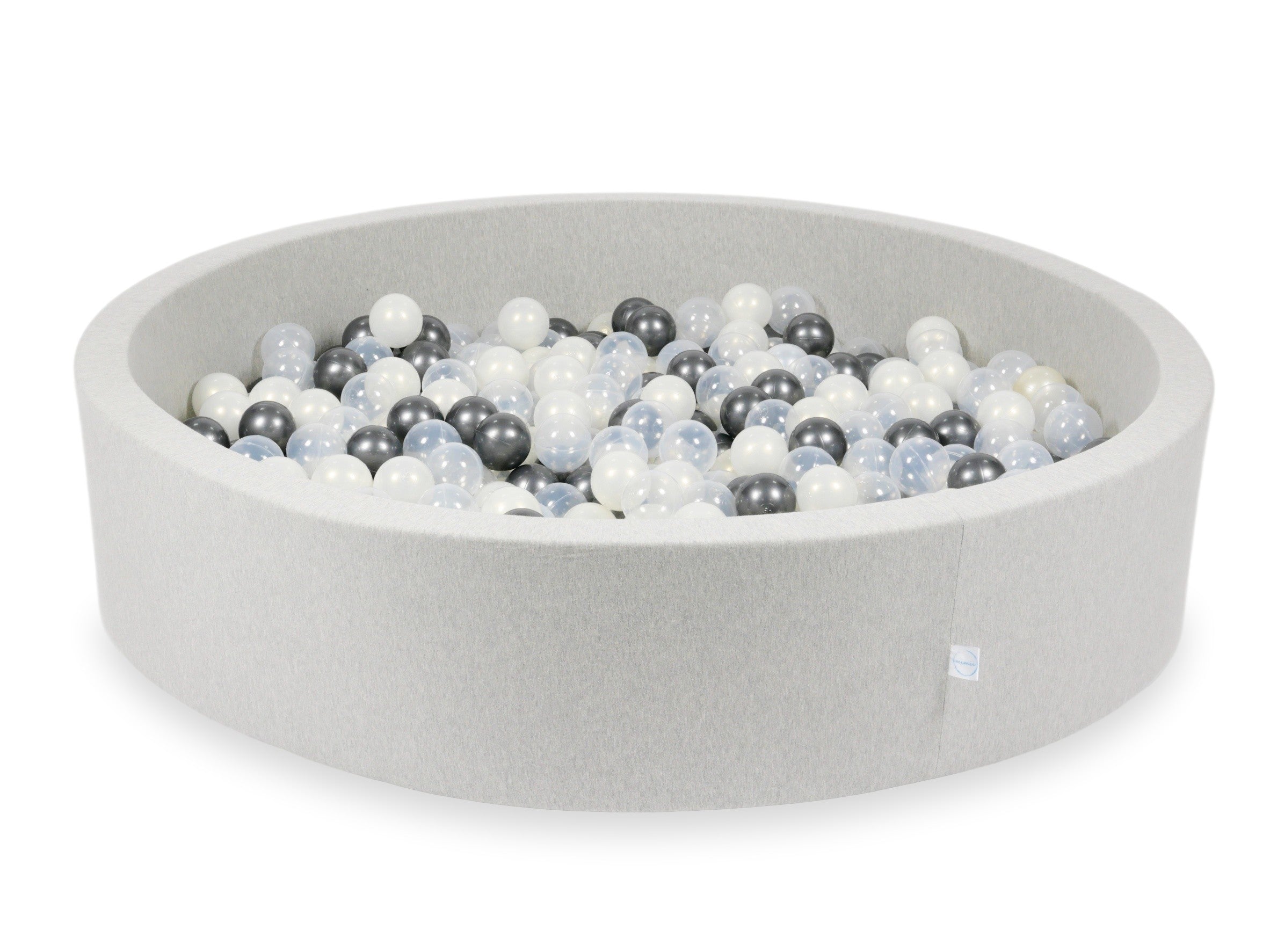 Ball pit with balls 130 × 30 cm light grey with 600 balls