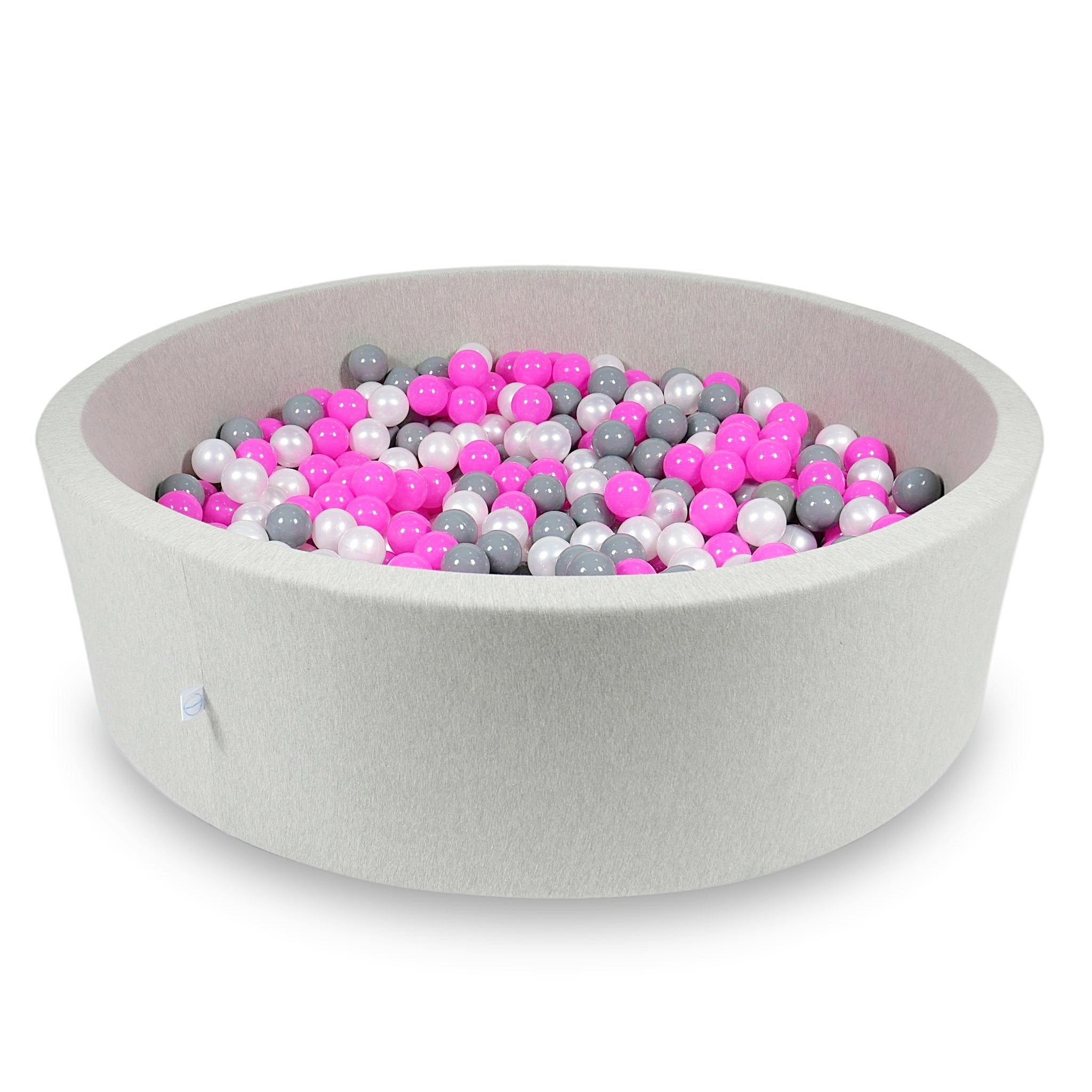 Ball pit with balls 130 × 40 cm light grey with 700 balls