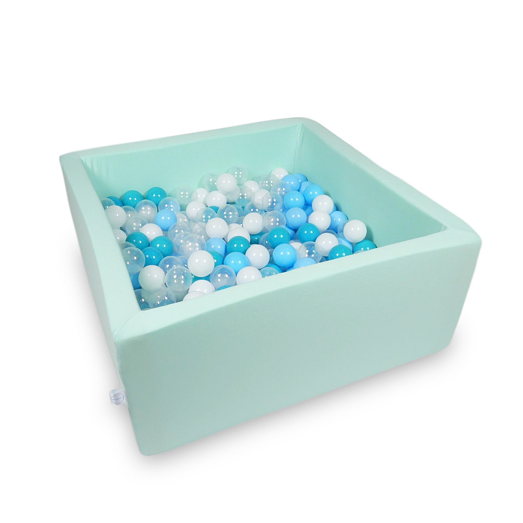 Square ball pit with balls 90 × 90 × 40 cm mint + 400 balls