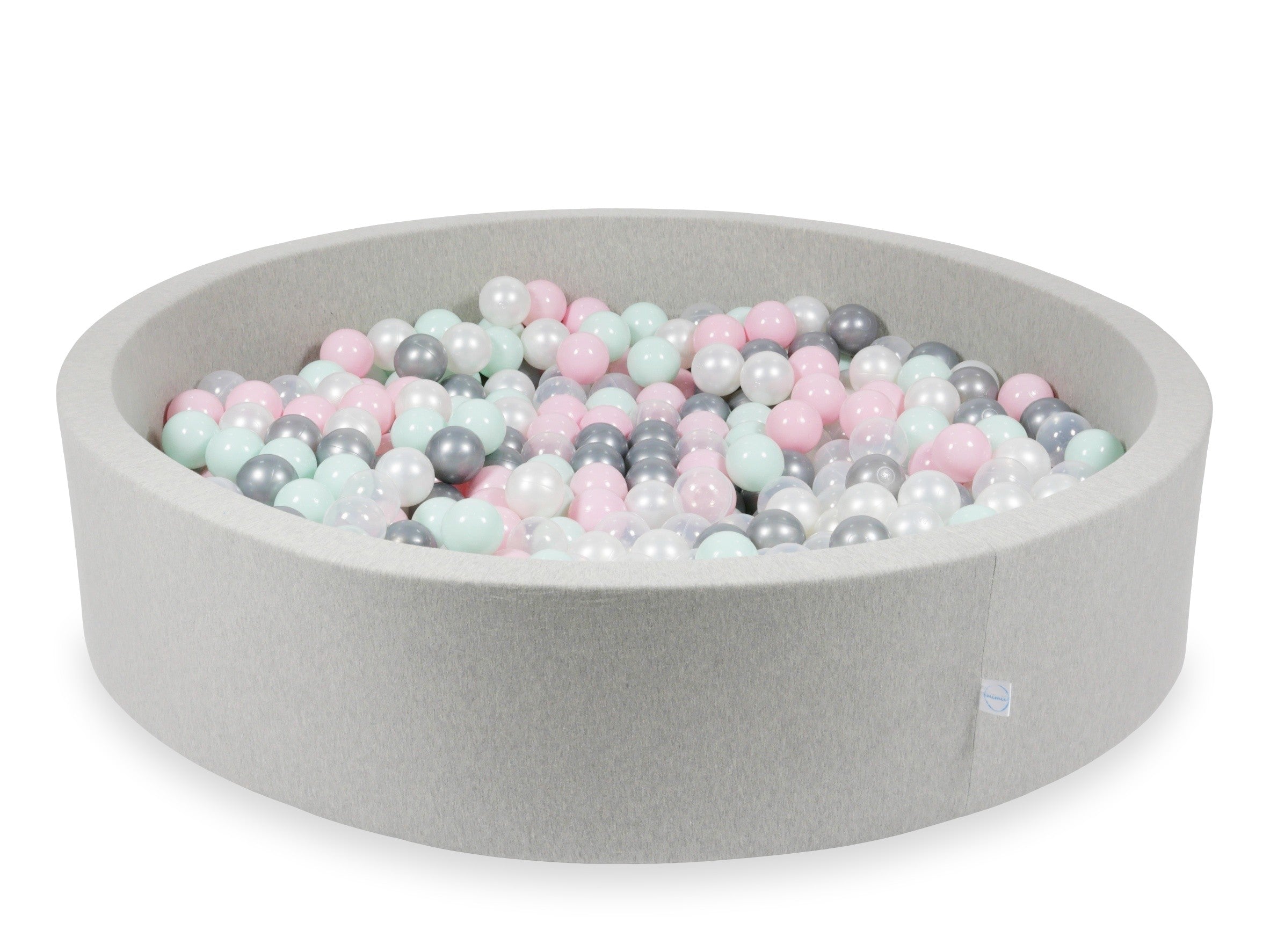 Ball pit with balls 130 × 30 cm light grey with 600 balls