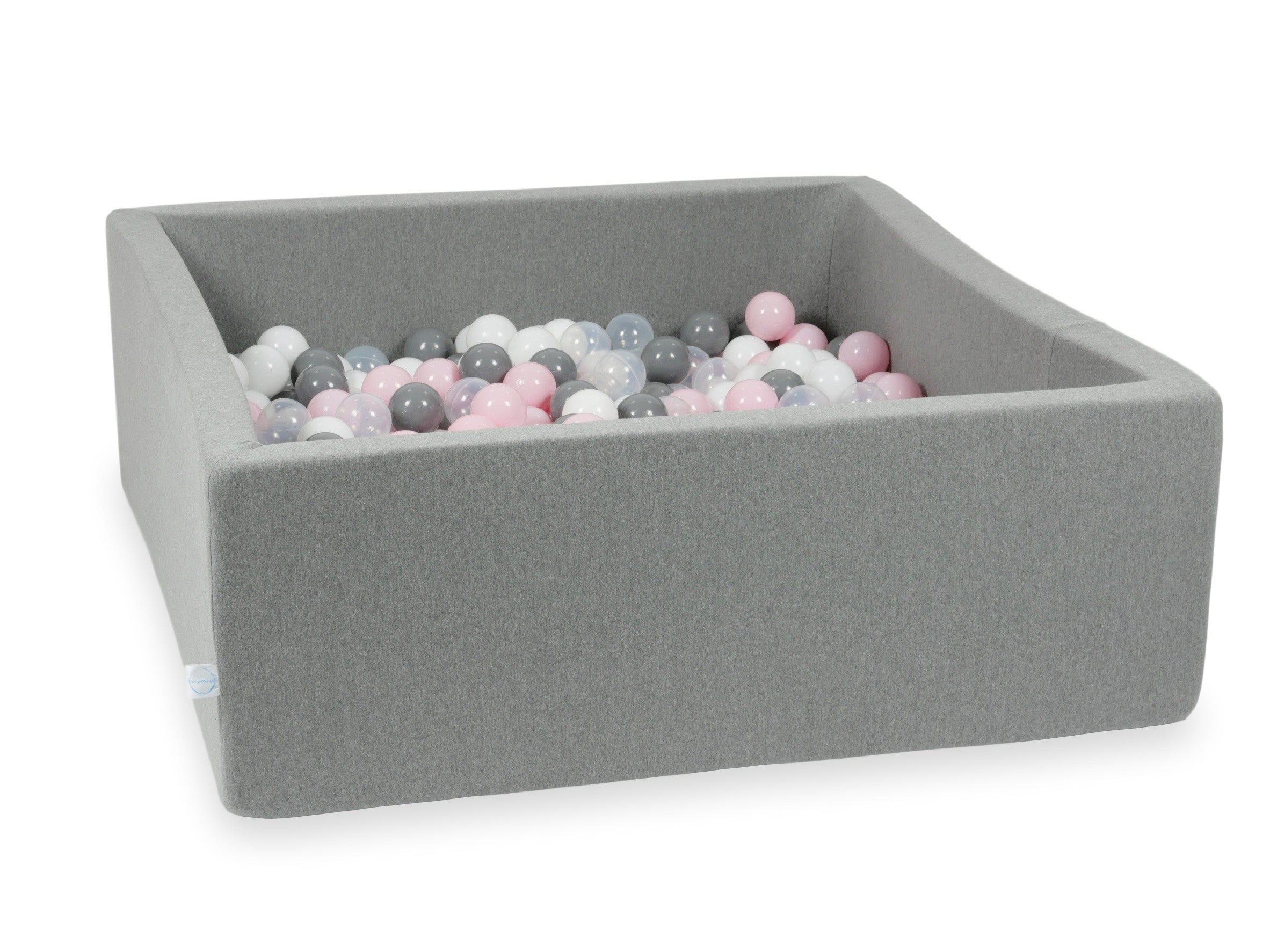Square ball pit with balls 110 × 110 × 40 cm grey + 600 balls