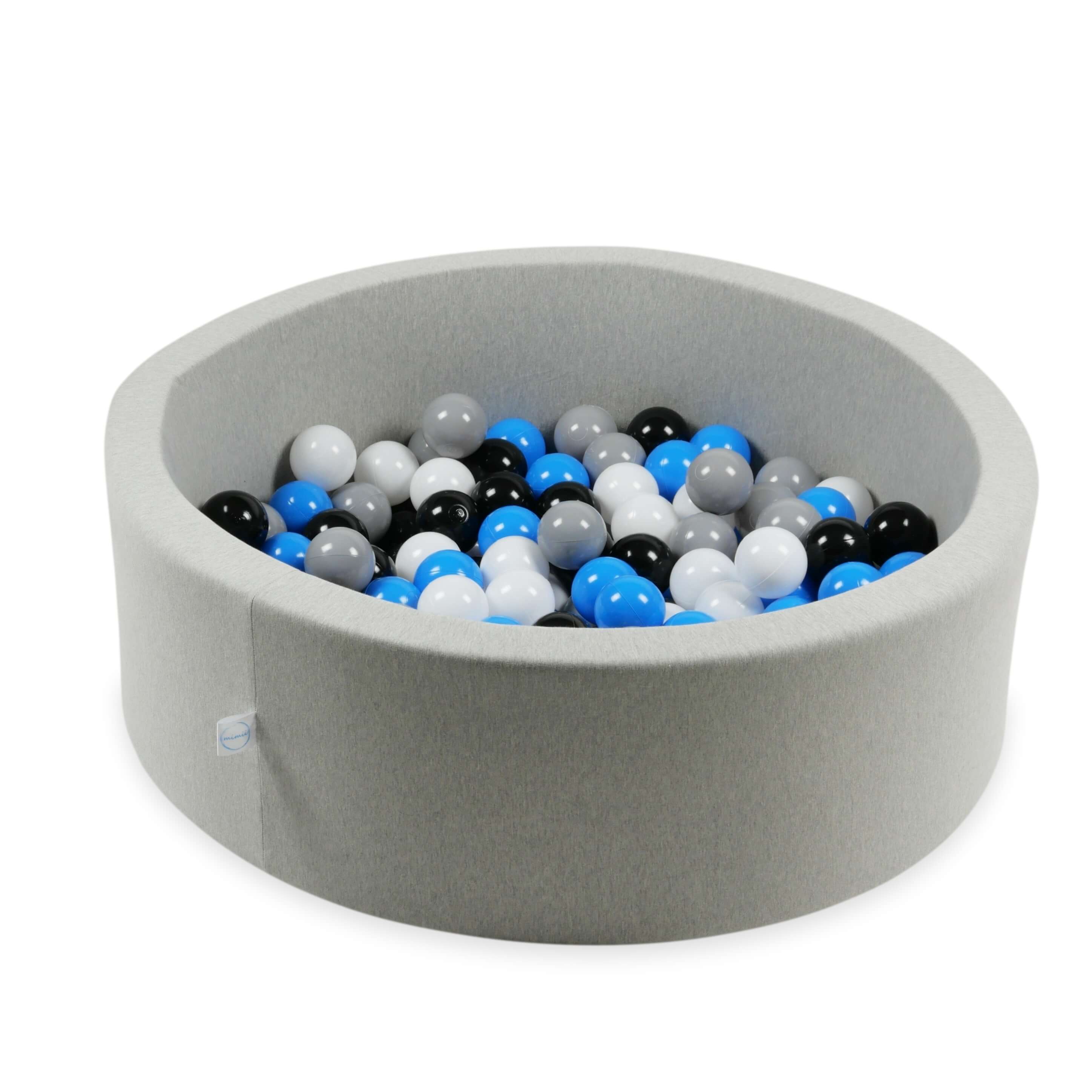 Piłeczki do suchego basenu Ø 7 cm – 50 szt. – białe, szare, błękitne, czarne