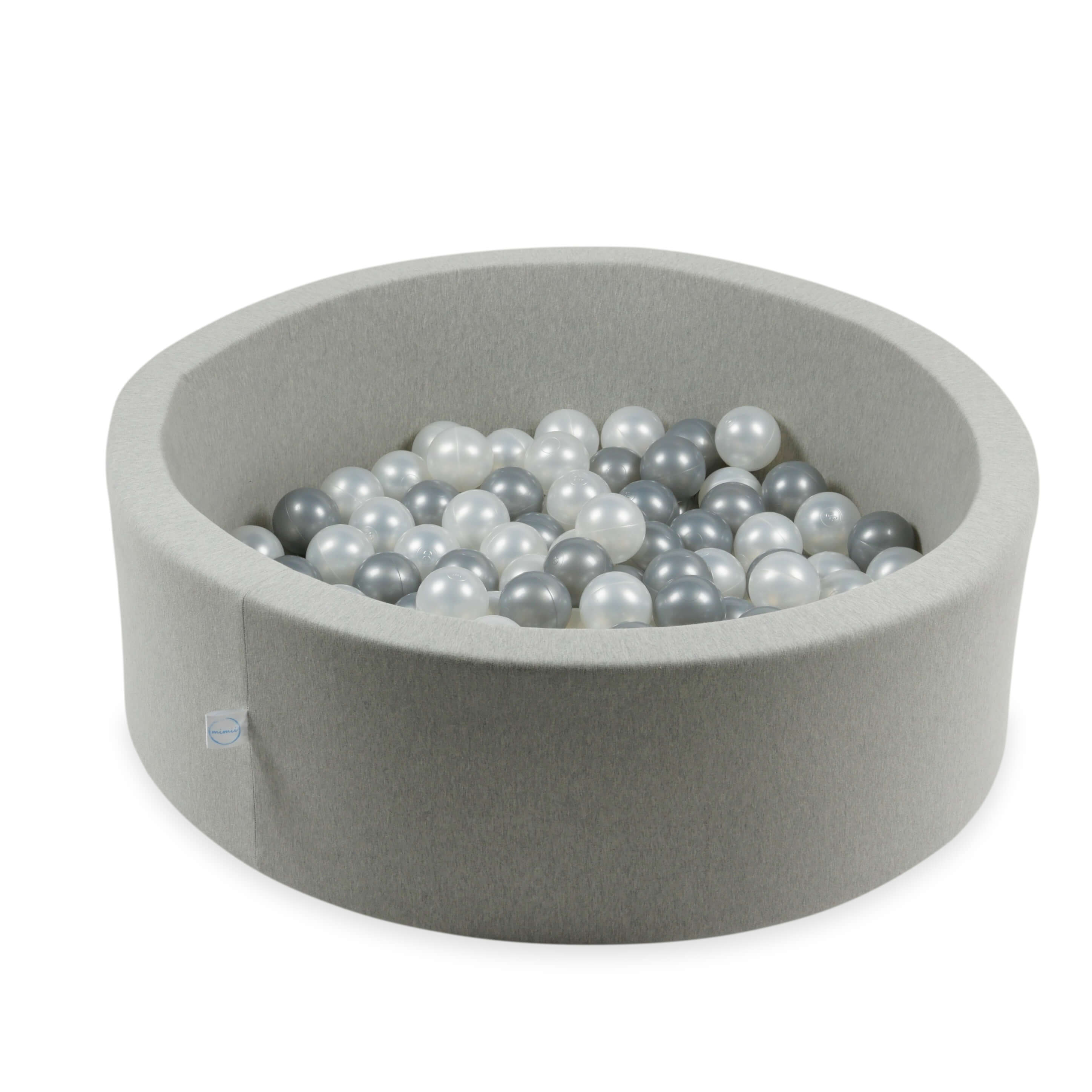 Piłeczki do suchego basenu Ø 7 cm – 300 szt. – perłowe, srebrne