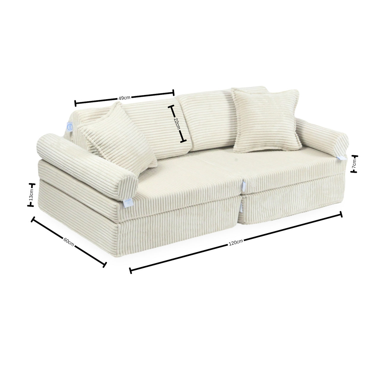 Mini Sofa do zabawy Montessori Comfort Boucle Biały