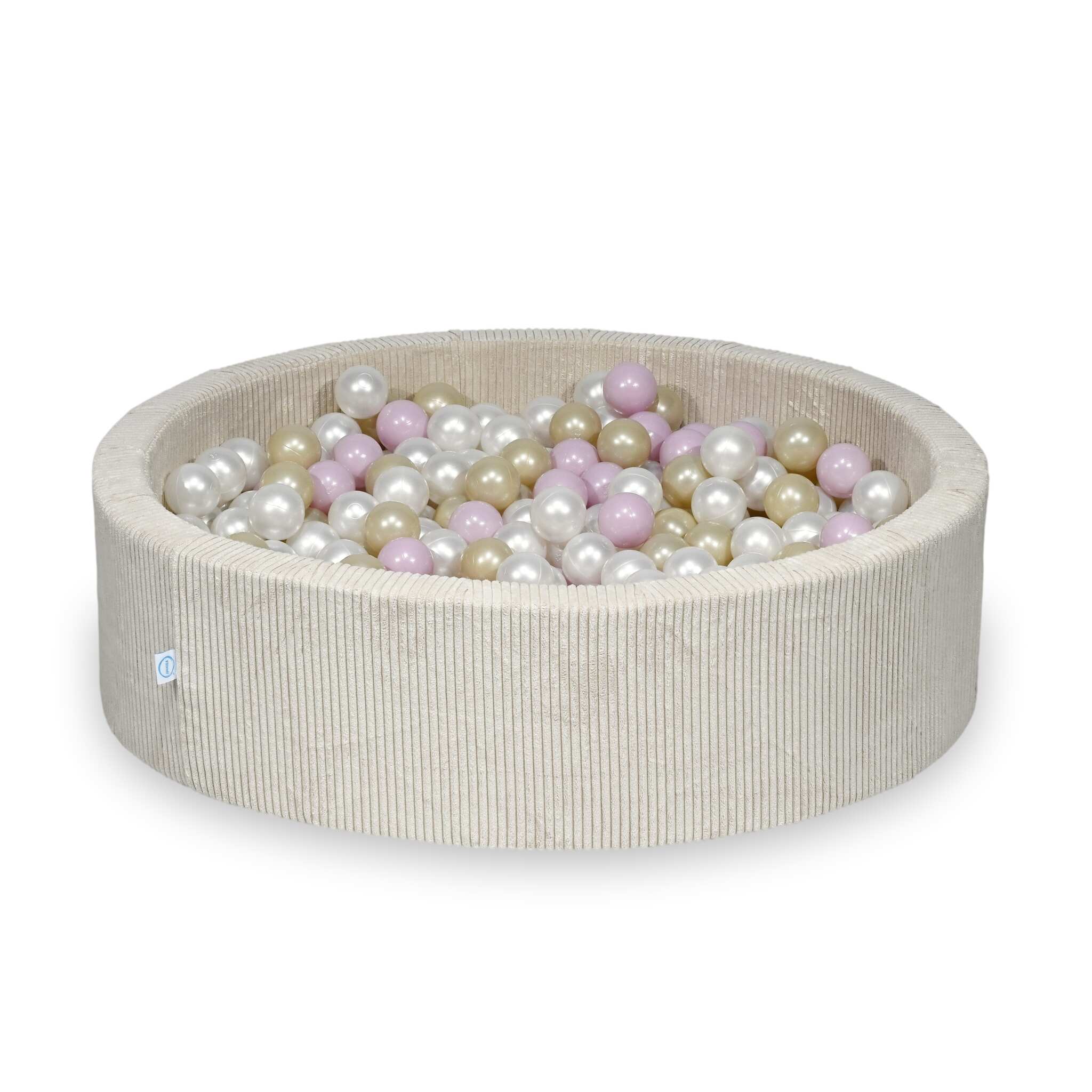 Ball pit with balls 110 × 30 cm corduroy beige with 400 balls