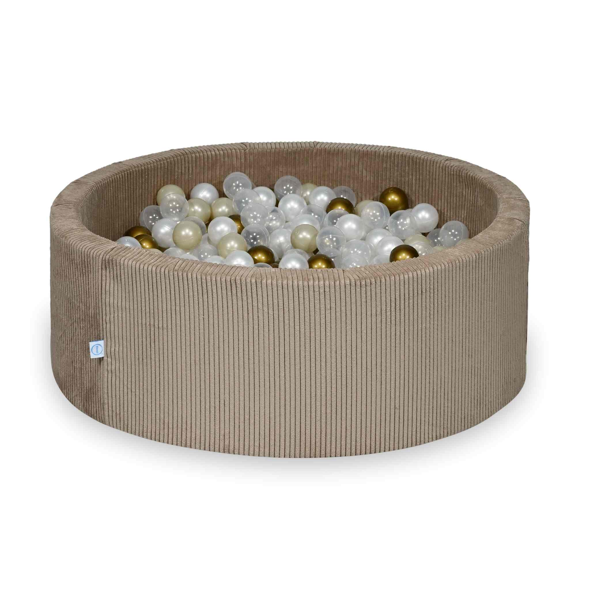 Ball pit with balls 110 × 40 cm corduroy toffee with 500 balls