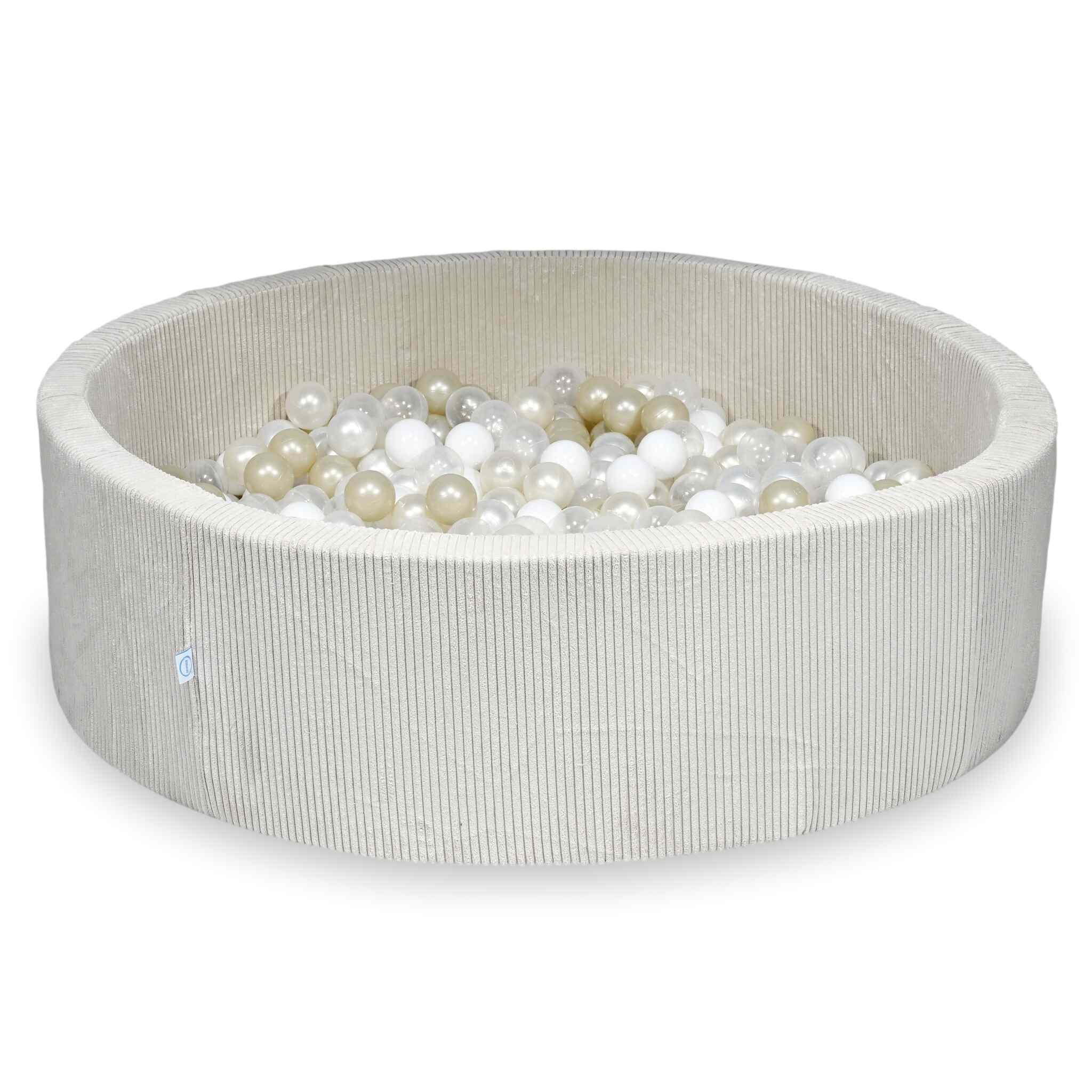 Ball pit with balls 130 × 40 cm corduroy beige with 700 balls