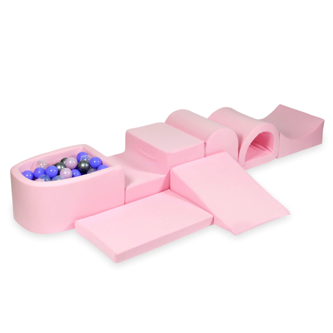 Largest foam play set with micro ball pit powder pink + 100 balls