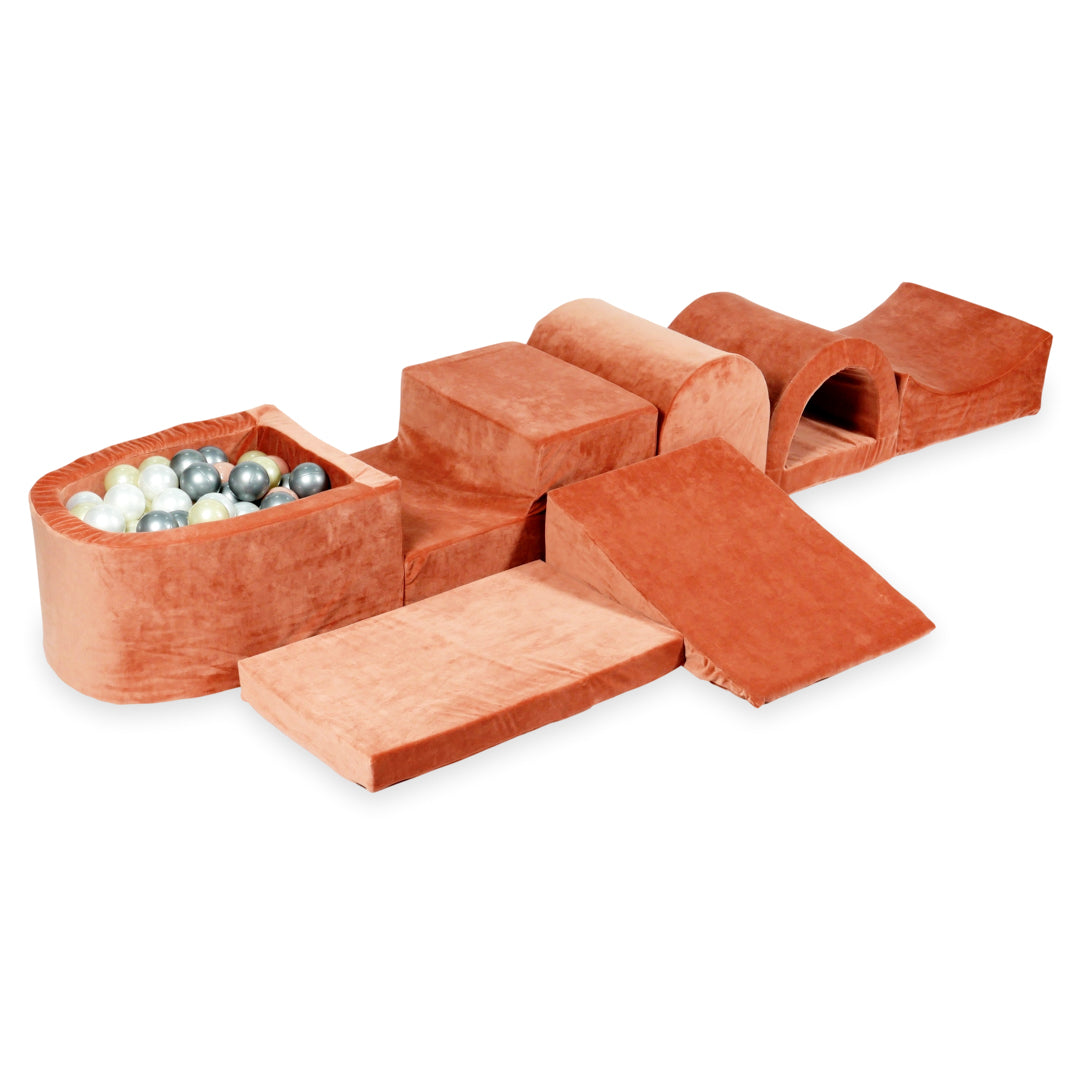 Największy piankowy plac zabaw z basenem micro Velvet Soft Canyon Clay + 100 piłek
