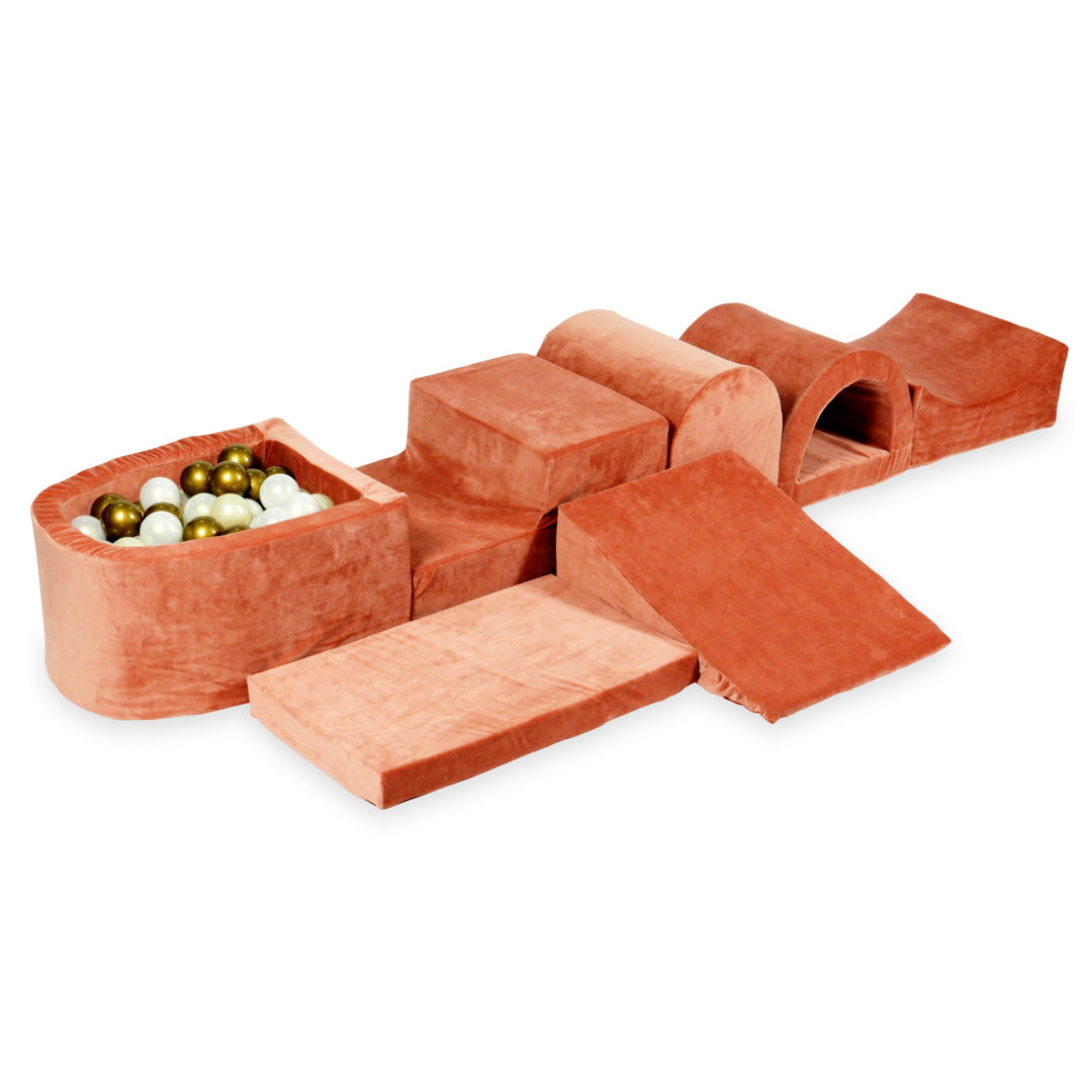 Największy piankowy plac zabaw z basenem micro Velvet Soft Canyon Clay + 100 piłek