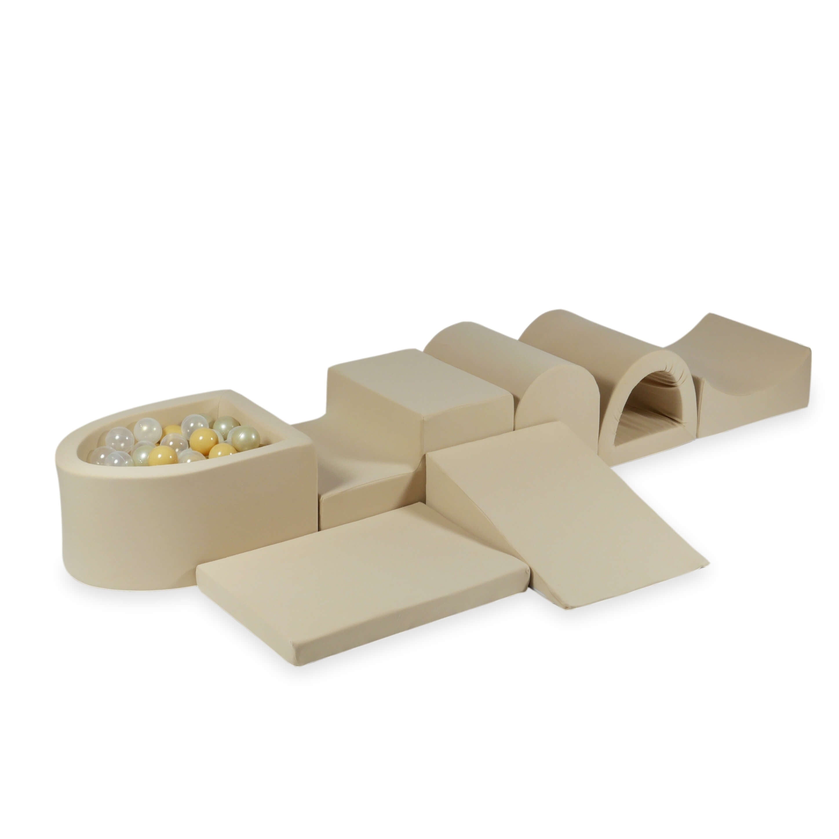 Mimii großes Schaumstoff-Spielset mit Mini-Bällebad in Beige