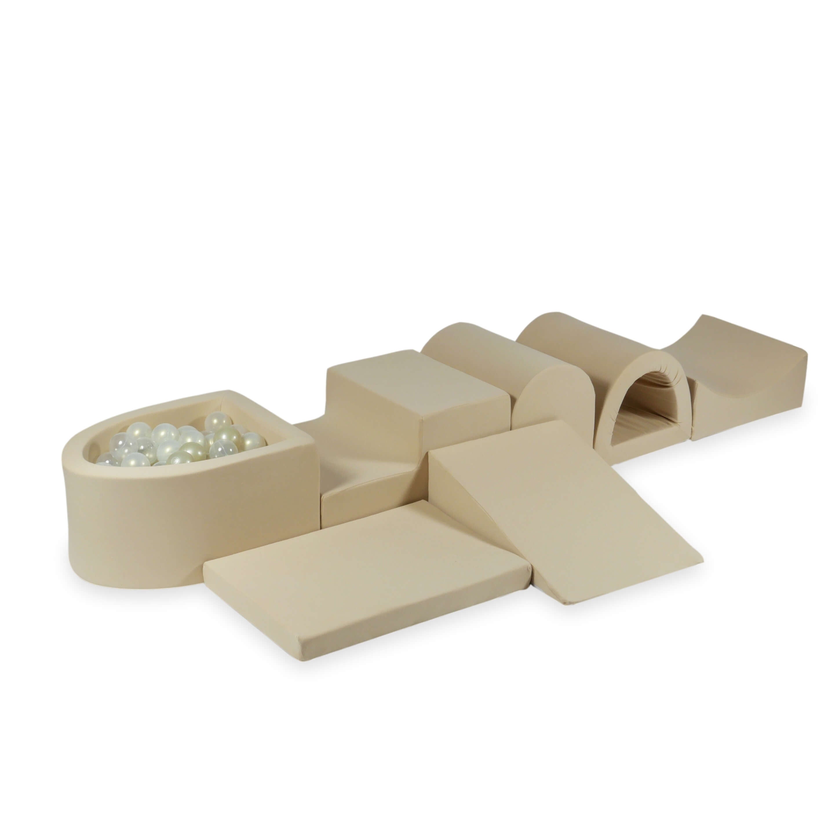 Mimii großes Schaumstoff-Spielset mit Mini-Bällebad in Beige