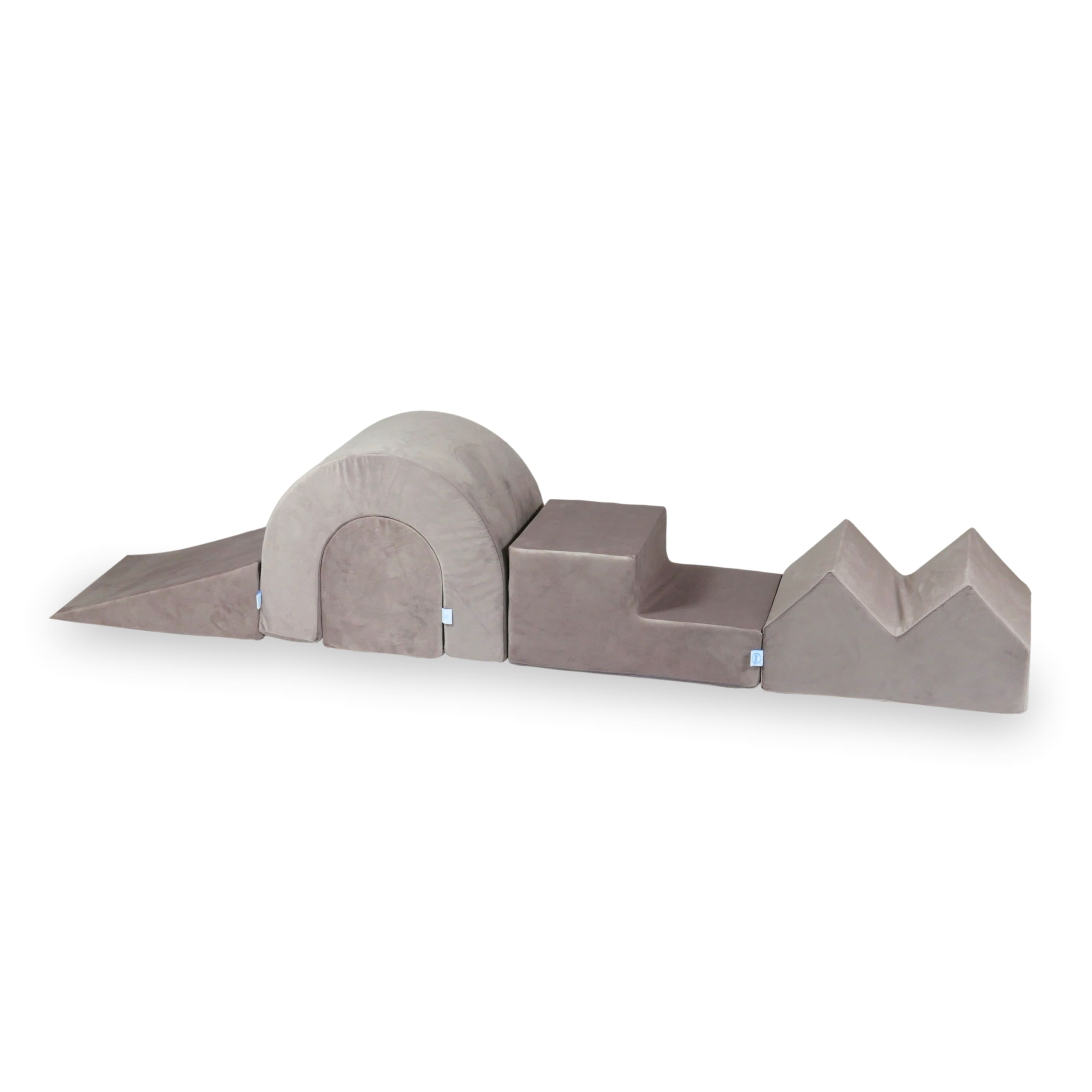 Foam play set with round ball pit velvet + 5 elements without balls