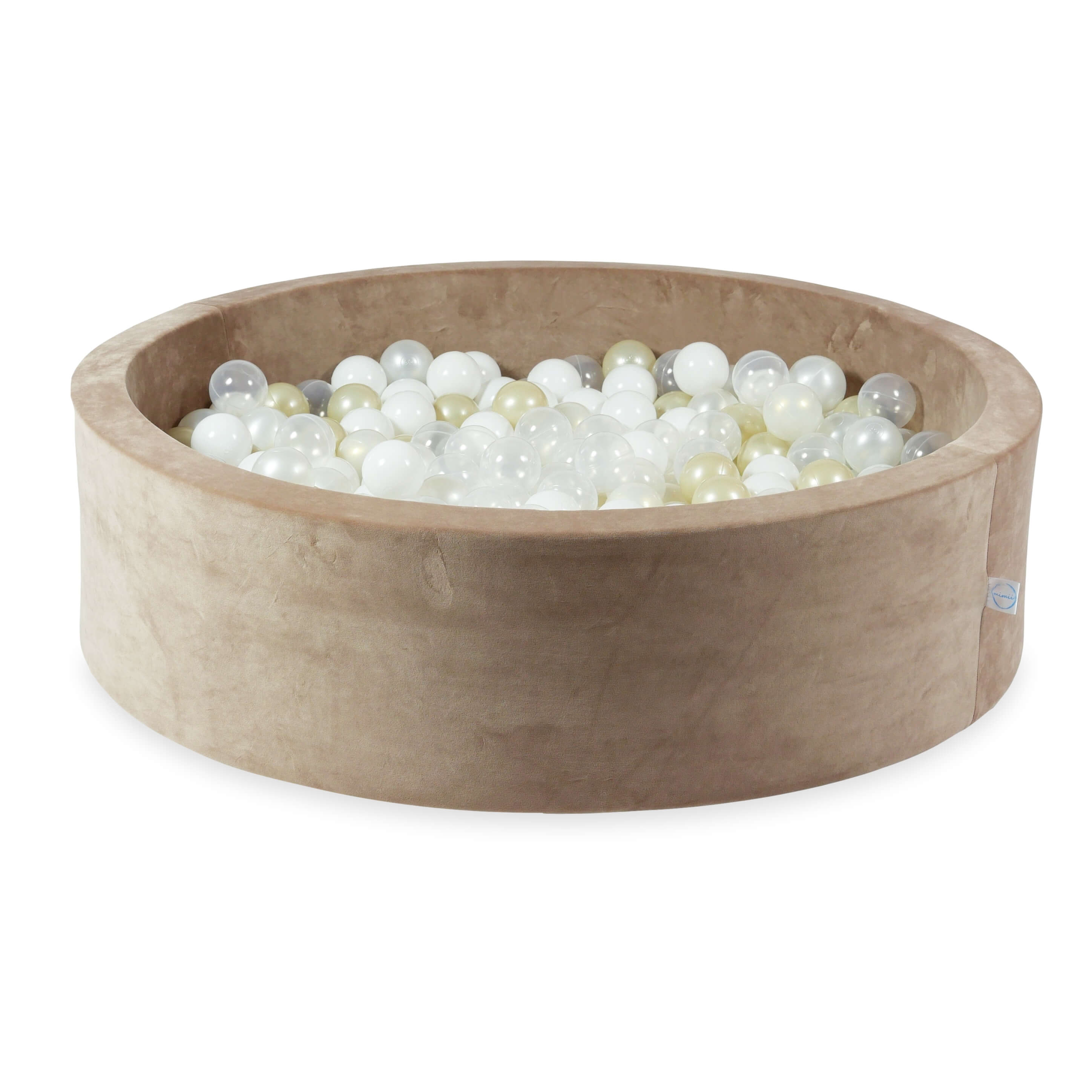 Ball pit with balls 110 × 30 cm Velvet Soft brown with 400 balls