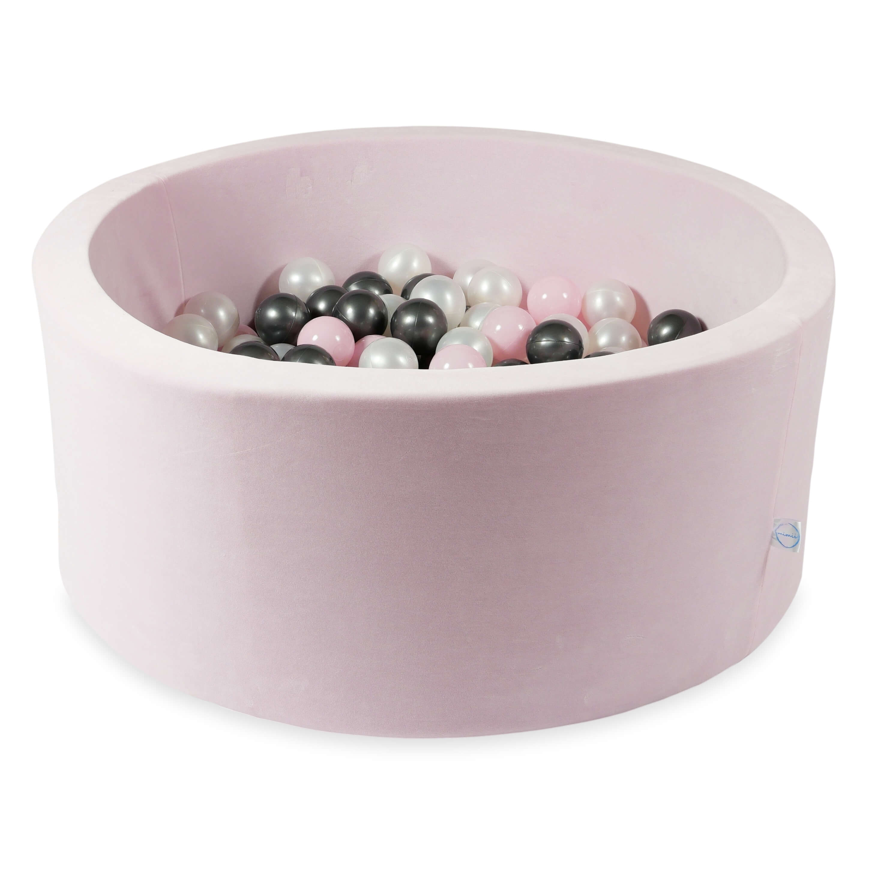 Ball pit with balls 90 × 40 cm Velvet Soft light pink with 300 balls