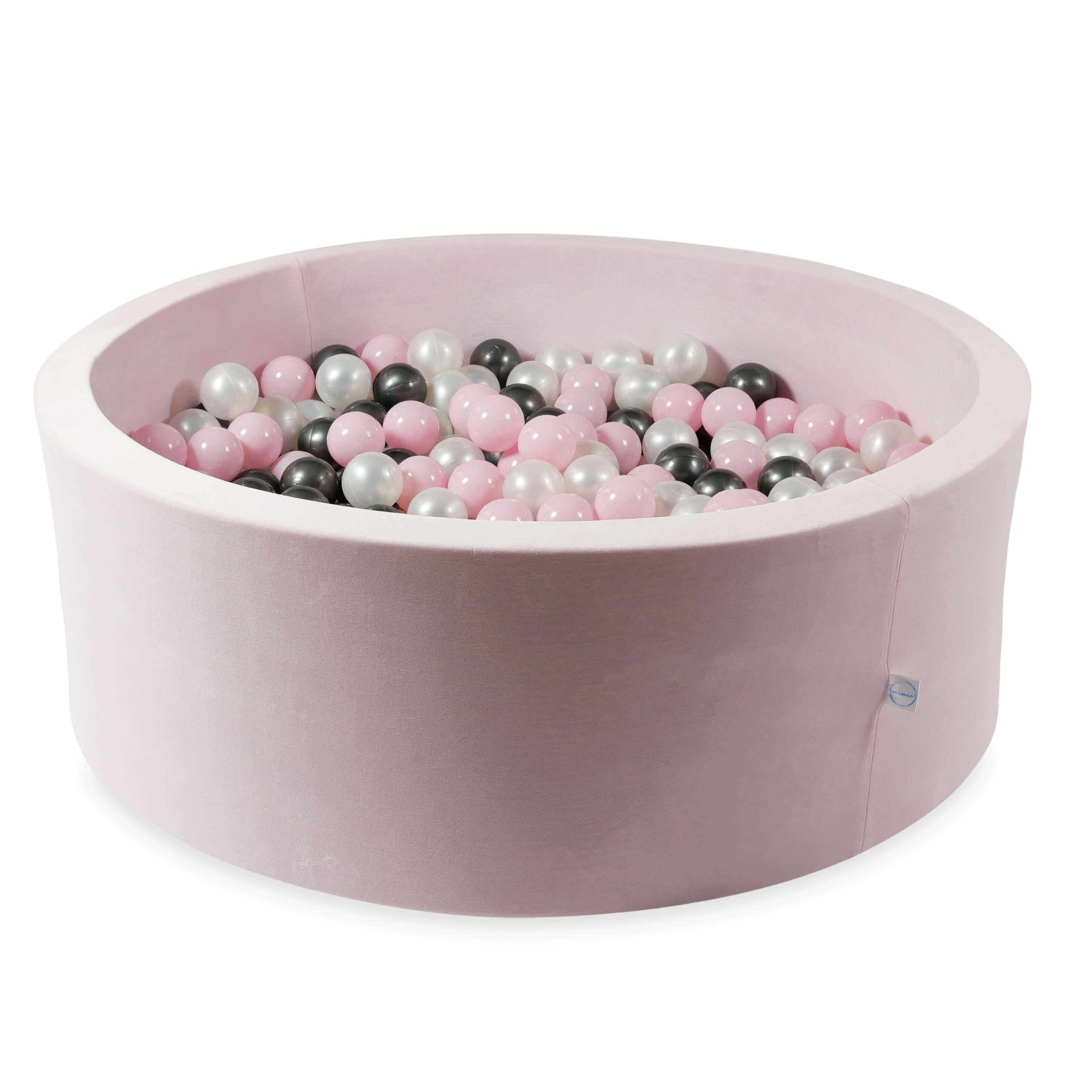 Ball pit with balls 110 × 40 cm Velvet Soft light pink with 500 balls